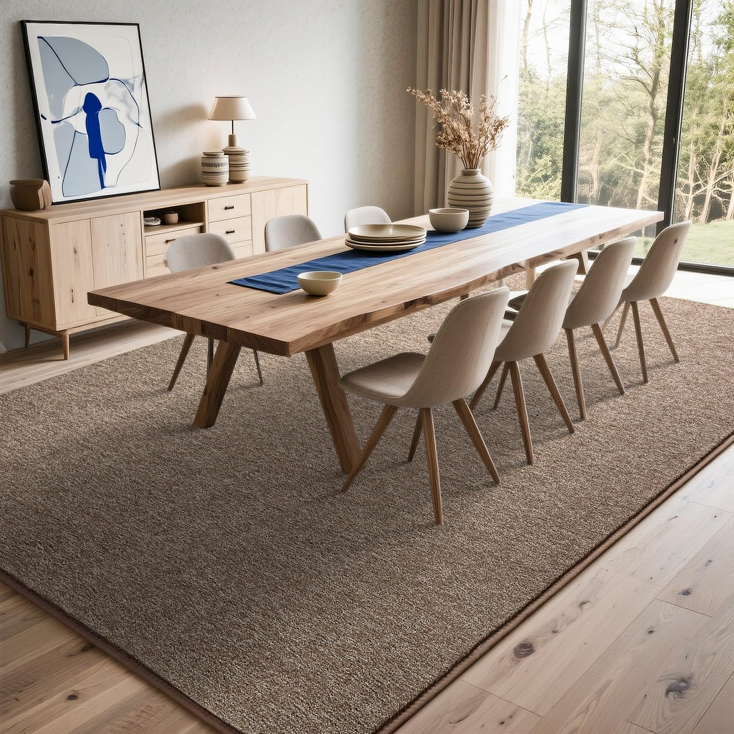 Tepook Soft Rugs for Living Room Bedroom, 4x6 Brown Modern Washable Non-Slip Area Rug, Indoor Memory Foam Carpets for Boys Girls Room Home Decor