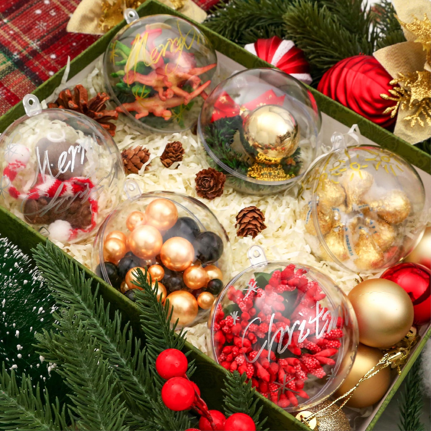 20 PCS Clear Plastic Fillable Balls Ornaments, 3.15 Inch Christmas Ornament Balls for DIY Crafts, Hanging Ornaments, Christmas Tree Decoration, Personalized Gifts, Home Decor