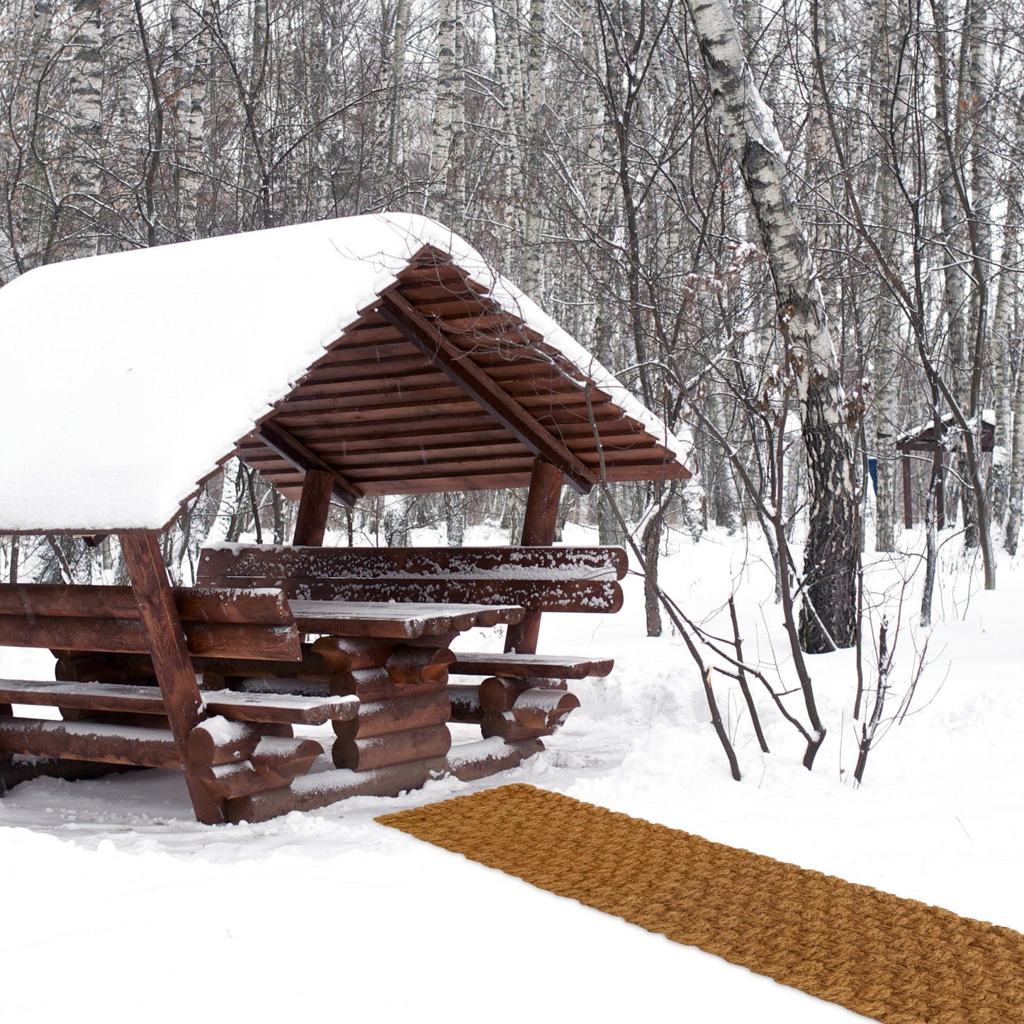 BARIEN 17” x 6 Ft Garden Pathway, 100% Natural Coco Coir Roll Mats – Hand-Woven Coir for Garden Walkway - Snow Mats for Walkway (17" x 6Ft)