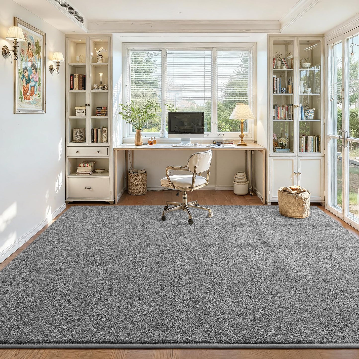 DweIke Rugs for Bedroom Living Room, 4x6 ft Grey Area Rug, Washable Memory Foam Indoor Carpet, Modern Non-Slip Ultra Soft Carpets for Kids Boys Girls Adults Nursery Dorm Home Decor