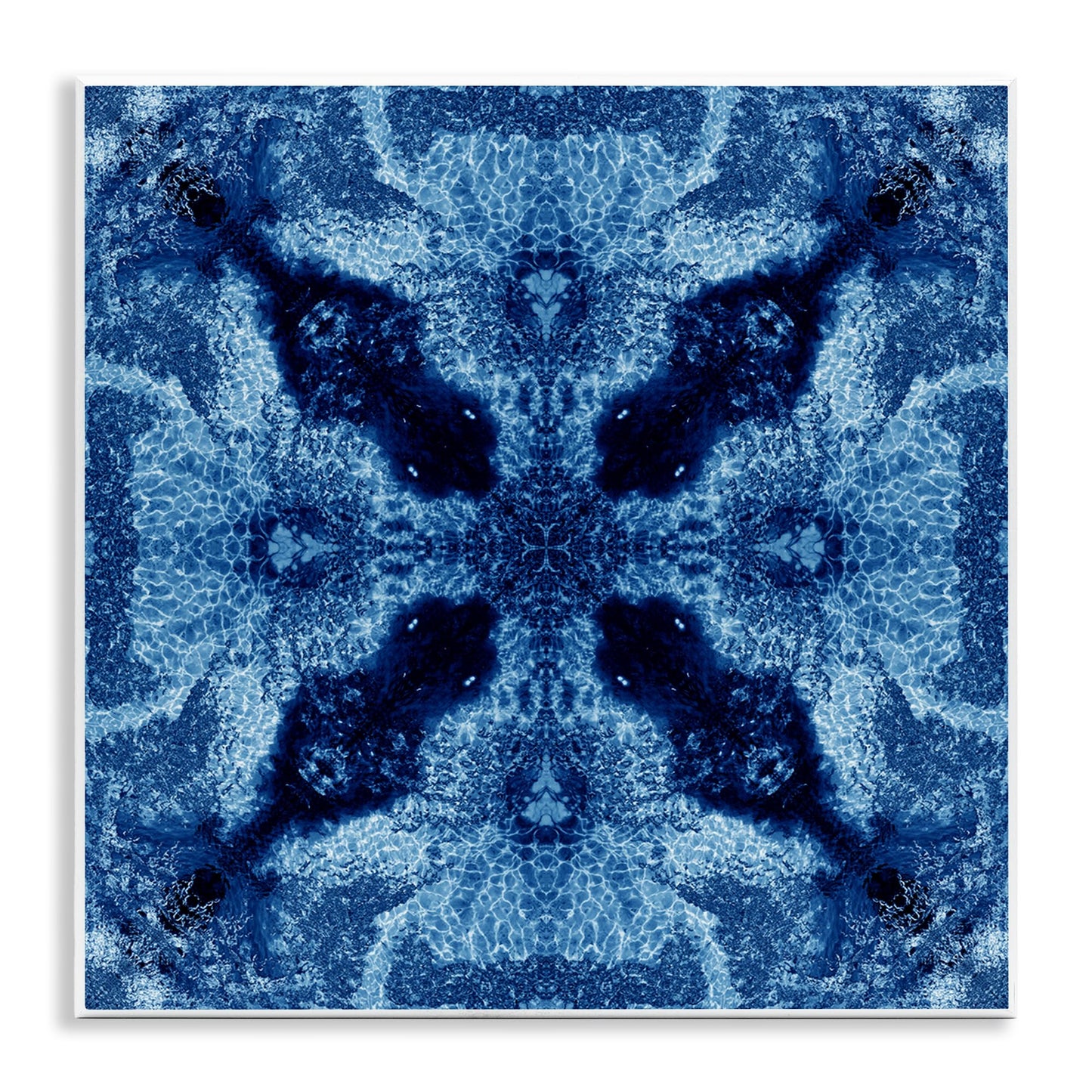 Stupell Industries Blue Mosaic Motif Wall Plaque Art Design by El Perkin, 12 x 12
