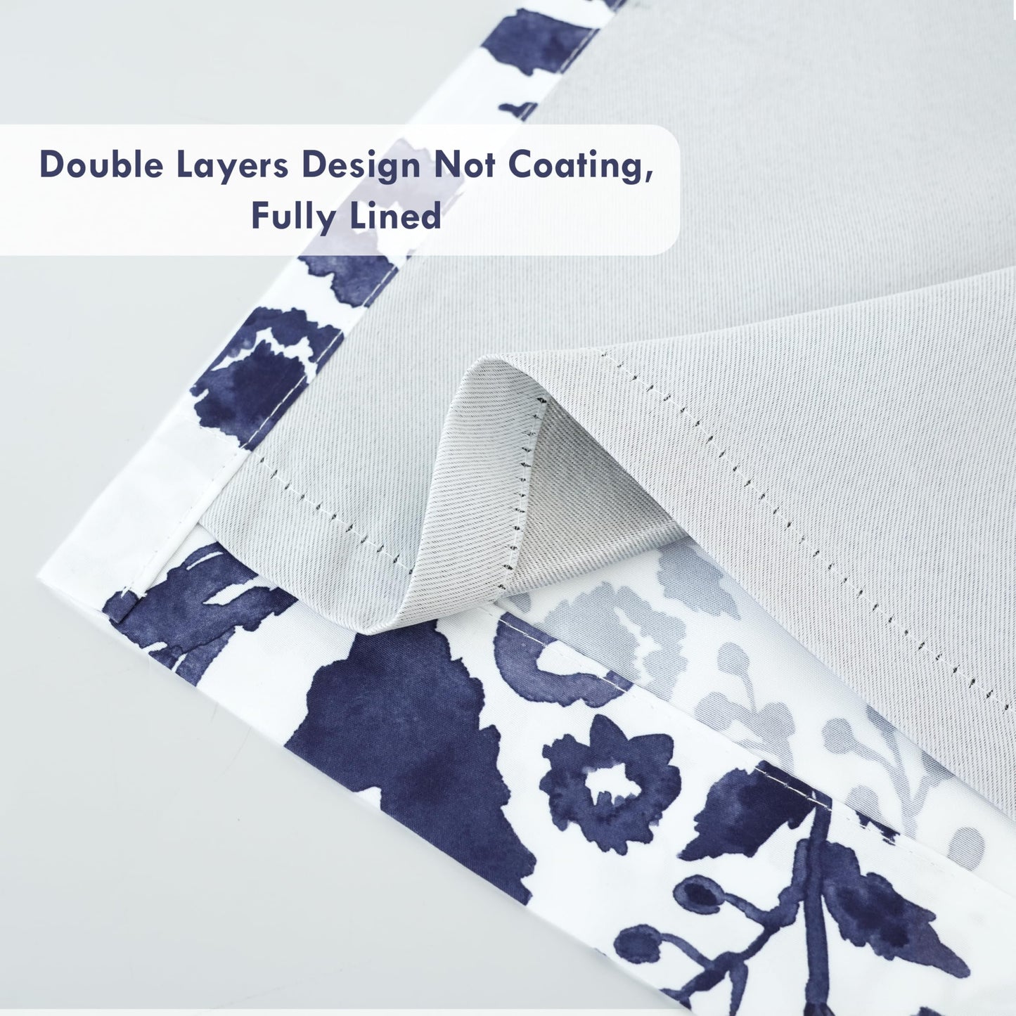 DriftAway Julia Lined Valance Double Layer Thermal Insulated Room Darkening Blackout Valances 3 Inch Rod Pocket Window Valance for Bathroom Living Room 52 Inch by 14 Inch Navy