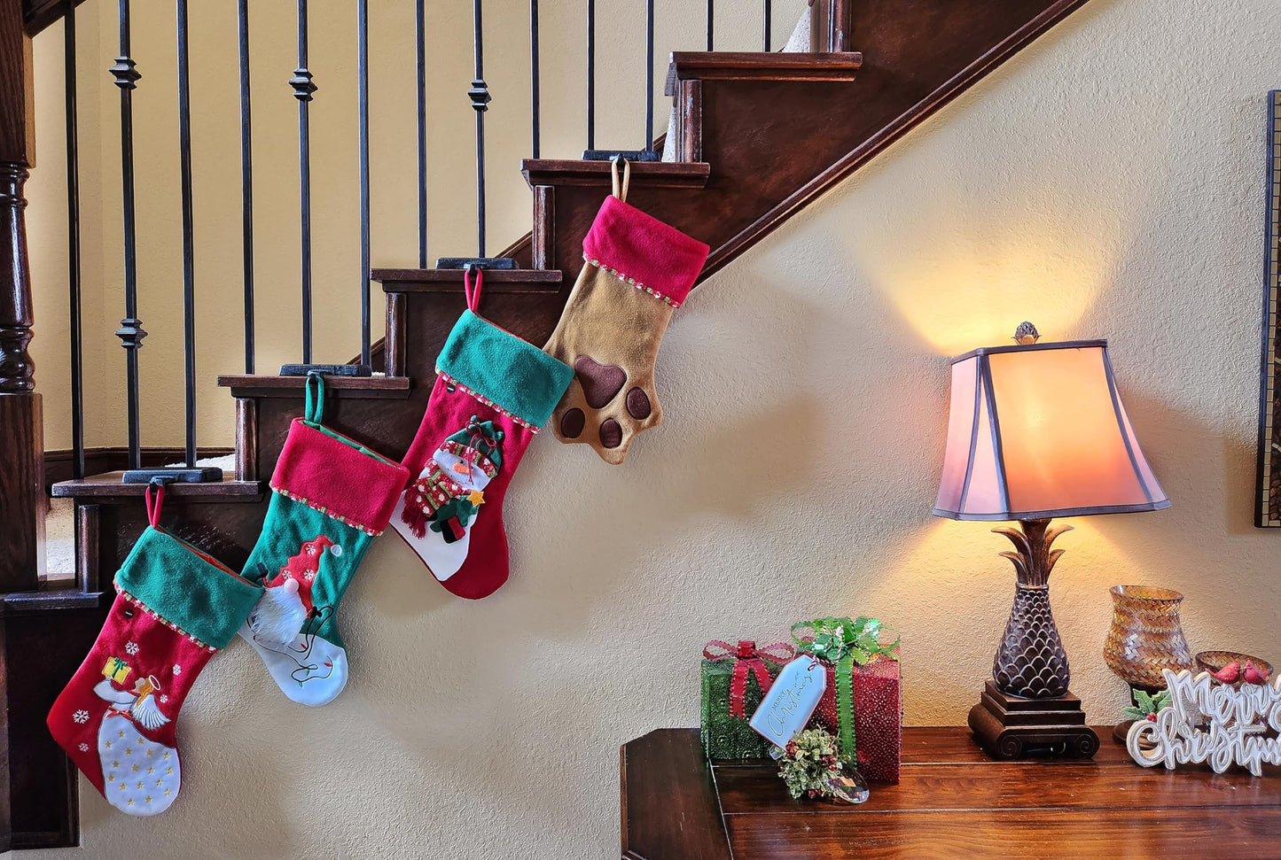 Lulu Decor Black Christmas Stocking Holders for Mantle set of 3 - Heavy Cast Iron Weighted Strong & Sturdy - Low Profile Flat Base Stocking Hooks, Simple Design for Mantle Decor Weighs 1 lb 10 oz each