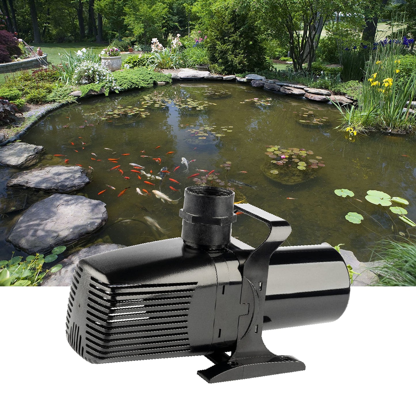 Tetra 14941 pond Waterfall Pump for Ponds, Debris 3150 Gph Handling Pump High Capacity,Ponds Up to 1500 Gallons