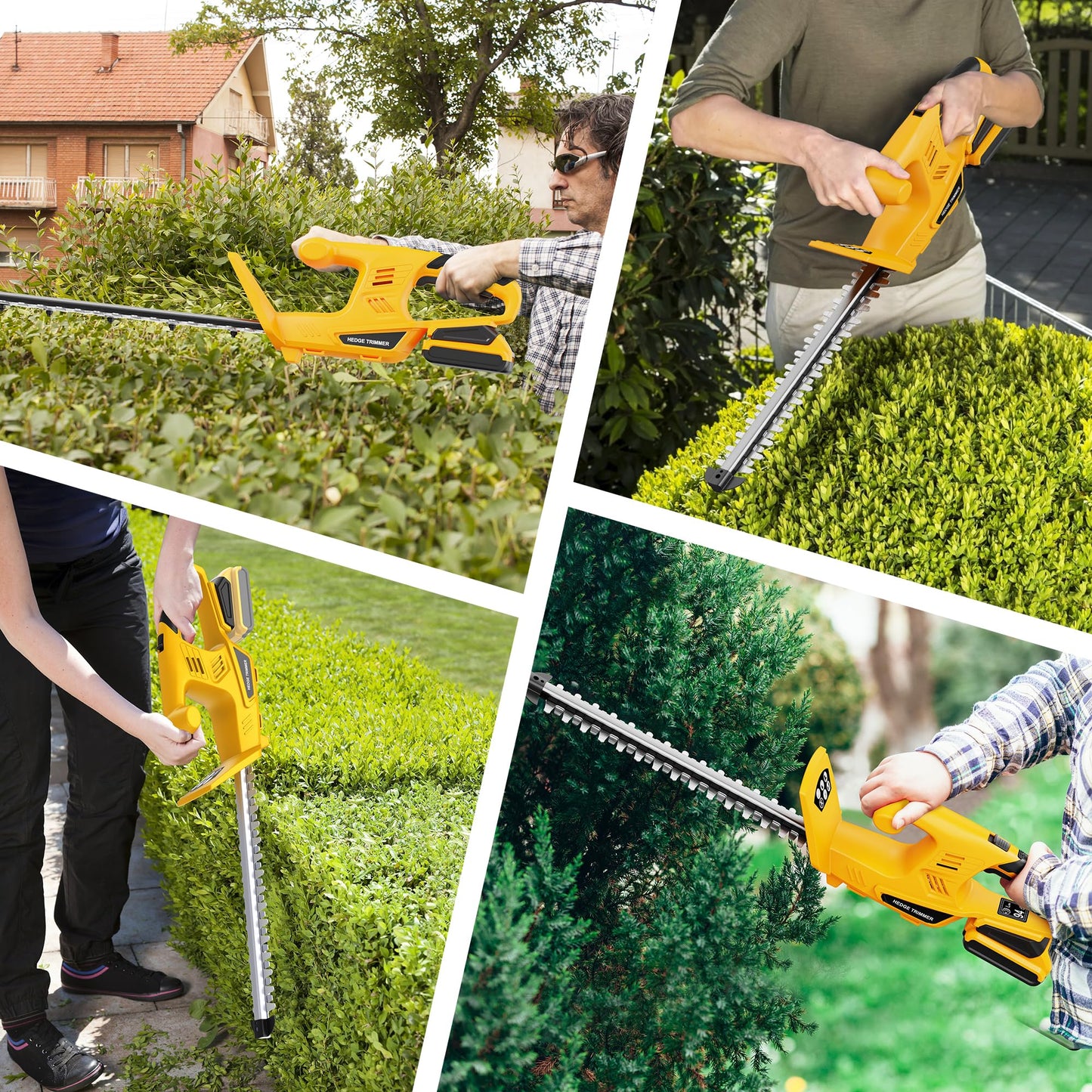 Houselife Cordless Hedge Trimmer Compatible with Dewalt 20V MAX Battery(Tool Only), 18'' Electric Hedge Trimmers Cordless, Lightweight Battery Powered Bush Trimmer for Yard, Garden