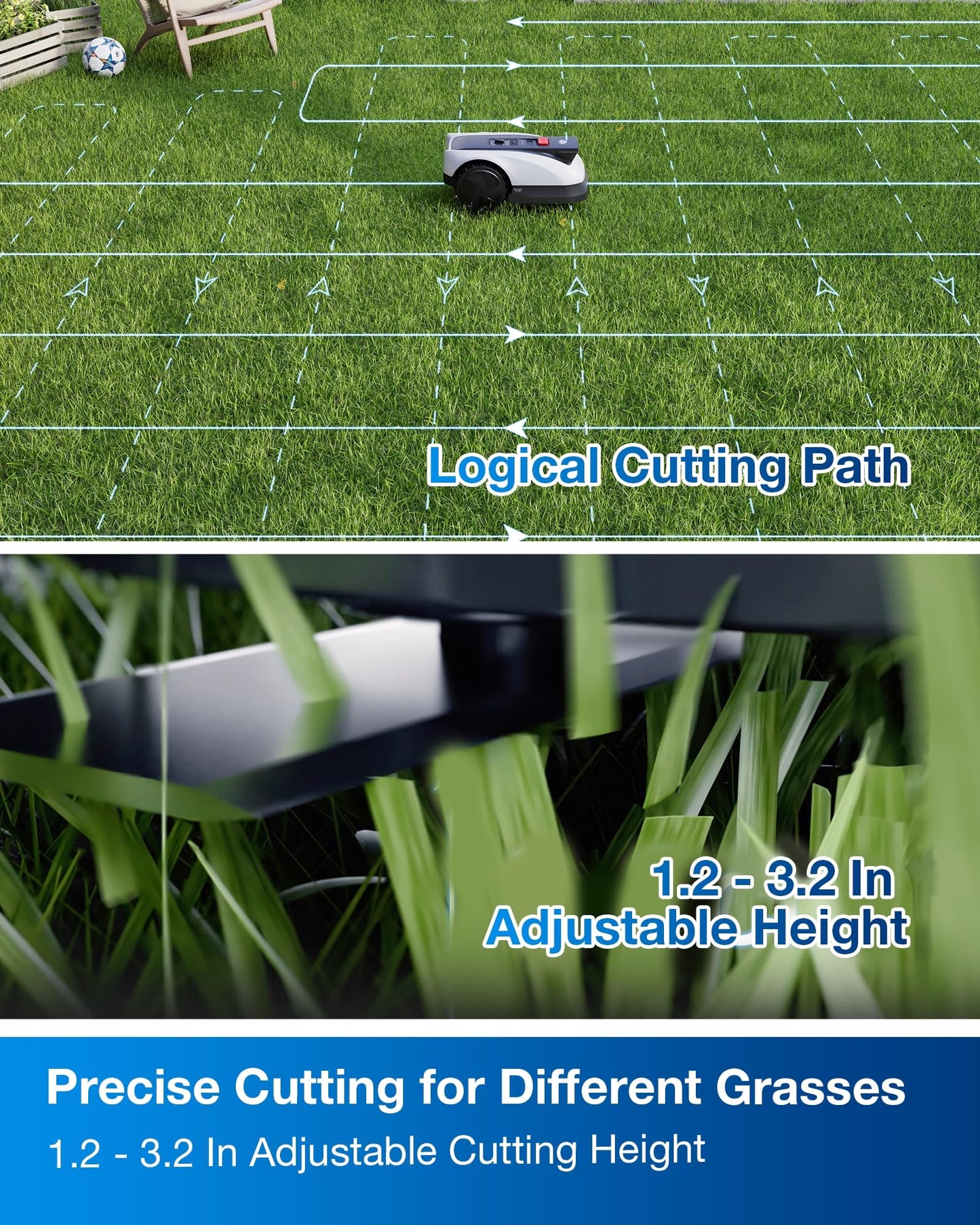 ECOVACS Goat O1000 RTK Care Robotic Lawn Mower with RTK Precision Navigation, No Perimeter Wire, Smart App Control, Auto Mapping, Multi-Zone Management – Includes 36 Extra Blades