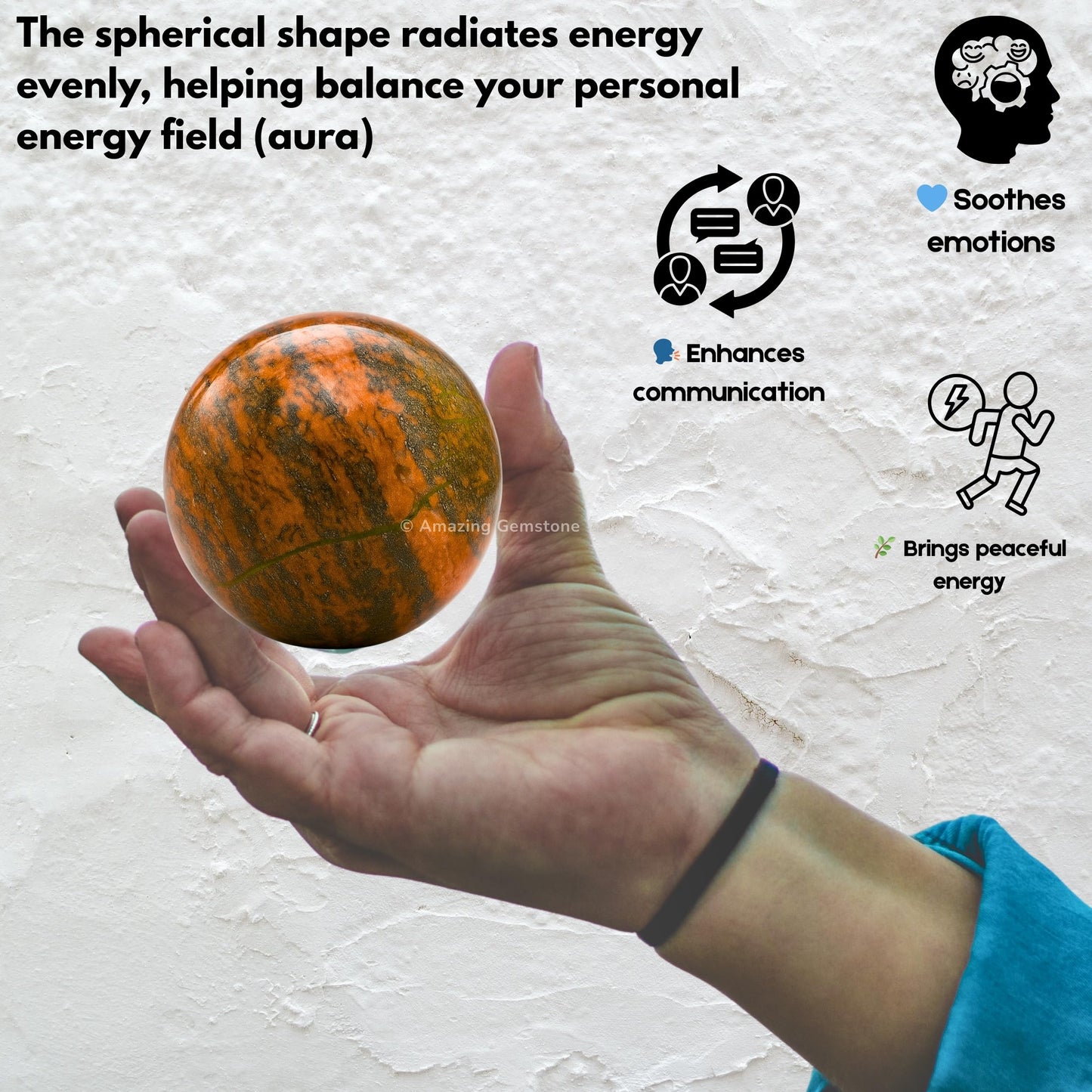 Amazing Gemstone Unakite Crystal Ball with Stand - 2 Inches Crystal Sphere Meditation Balls for Witchcraft and Decorative Balls