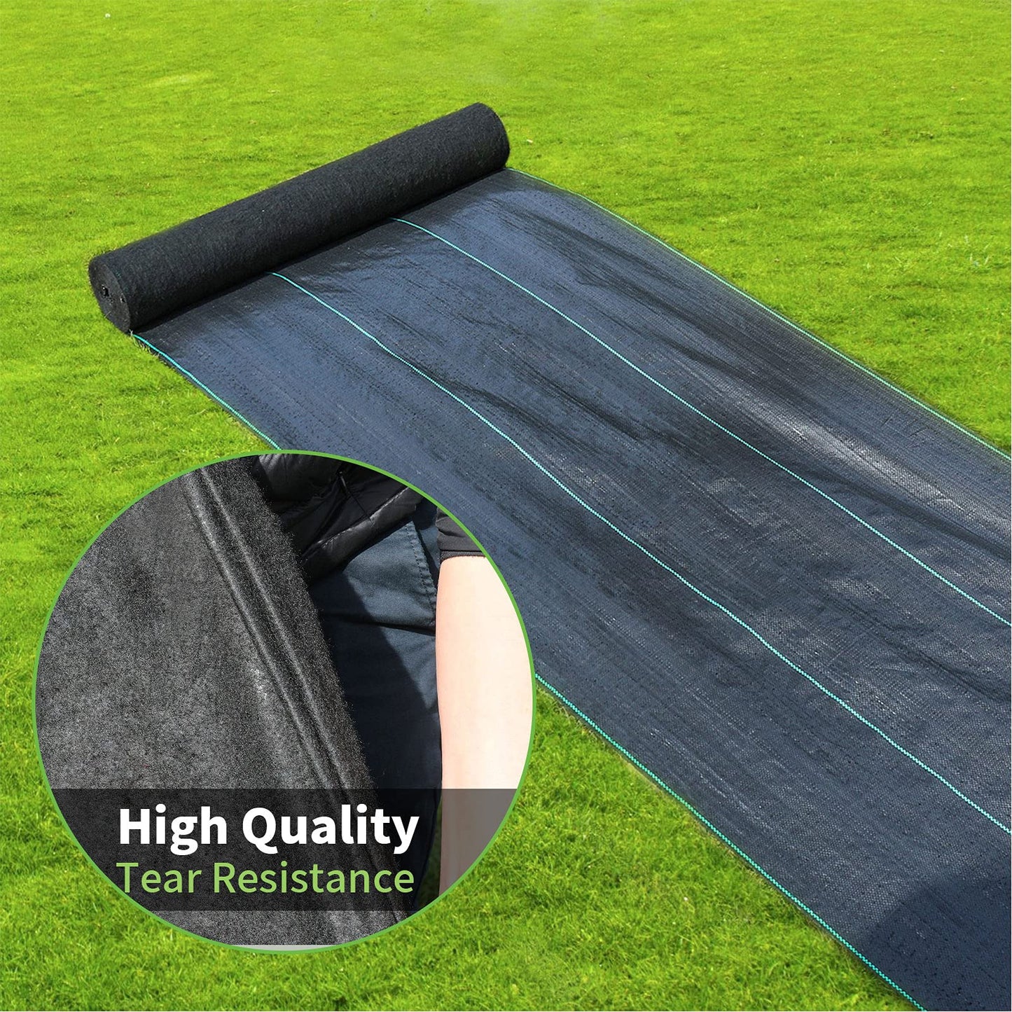 GDNaid 4ftx100ft Weed Barrier Landscape Fabric Heavy Duty, 3.2oz Weed Barrier Fabric, Easy Setup Woven Garden Weed Fabric Landscaping Fabric