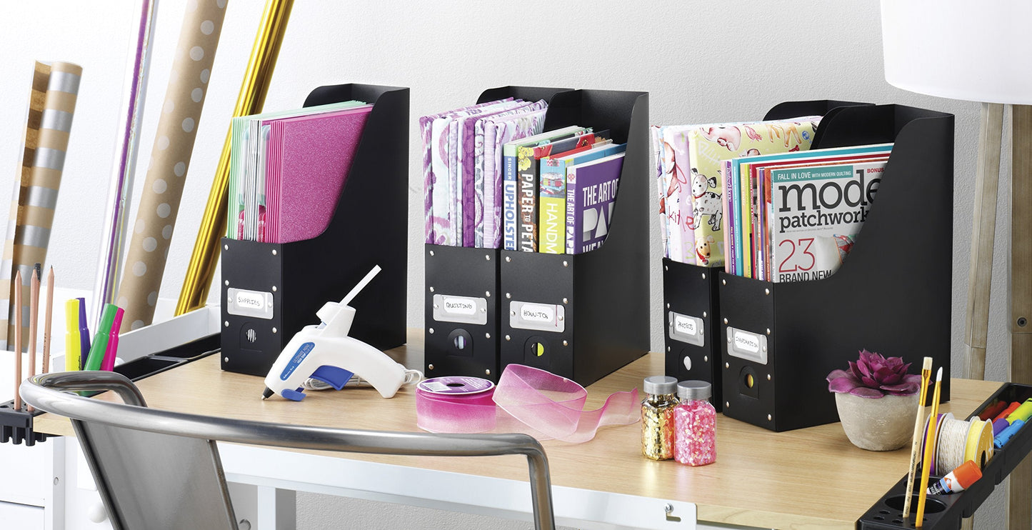 Whitmor Magazine Storage Desk Organizers - Black (Set of 5)