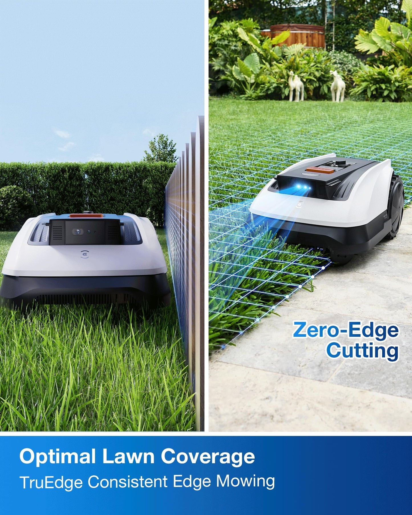 ECOVACS Goat O1000 RTK Care Robotic Lawn Mower with RTK Precision Navigation, No Perimeter Wire, Smart App Control, Auto Mapping, Multi-Zone Management – Includes 36 Extra Blades