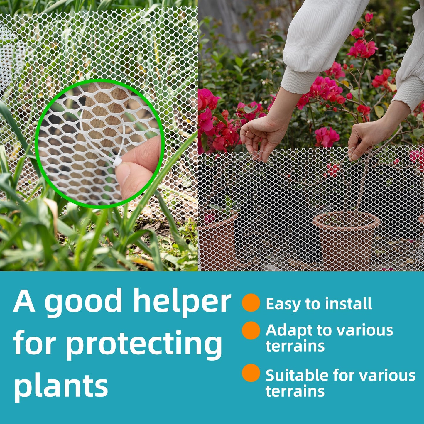 Pet & Garden Safeguard - 15.7IN x 32.8FT Roll - Black Plastic Netting, Multi-Use Decorative Fencing for Poultry, Dogs, Rabbits,Chicken and Snake Barrier