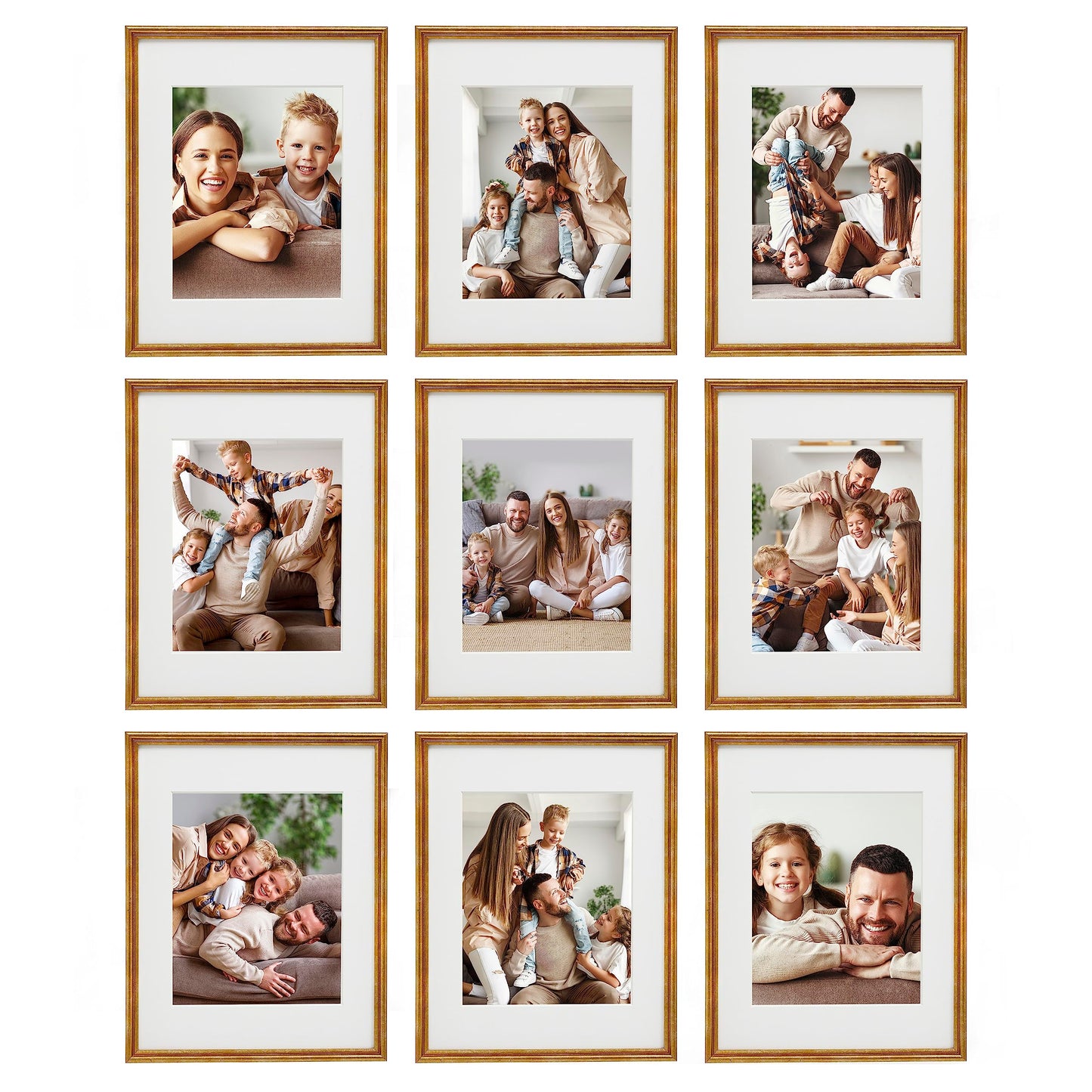 Sheffield Home 9 Piece Gallery Wall Frame Set, 11x14 Inch, Antique Bronze
