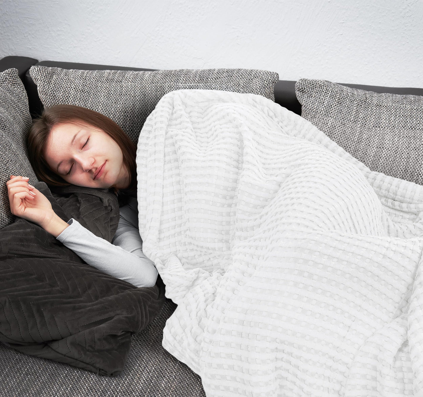 Utopia Bedding 100% Cotton Waffle Weave Blanket Queen Size for Bed - Lightweight, Breathable Summer Blankets Soft and Cozy, Gift for Mother’s Day Home Decor (White, 90x90 Inch)