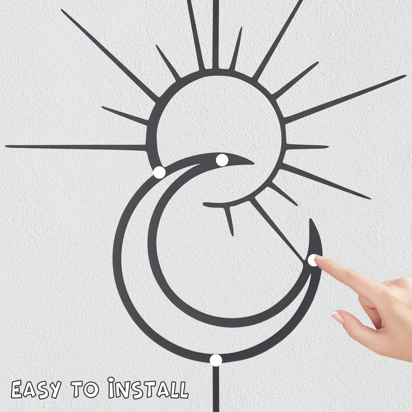 Urbraneco Boho Sun Moon Star Wall Decor Ohemian Wall Art Metal Wall Art Decor for Living Room Bathroom or Bedroom