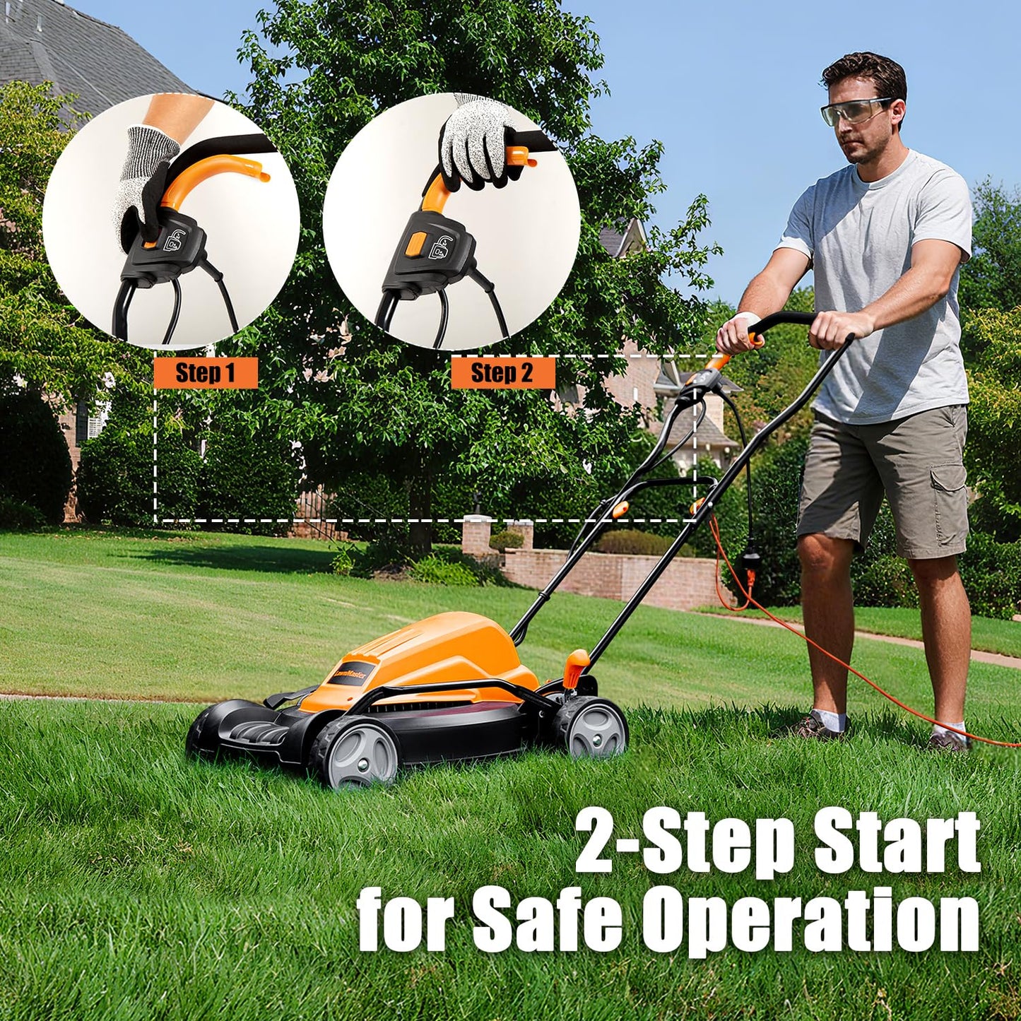 LawnMaster Electric Lawn Mower 12AMP 19-Inch ME1218X.01