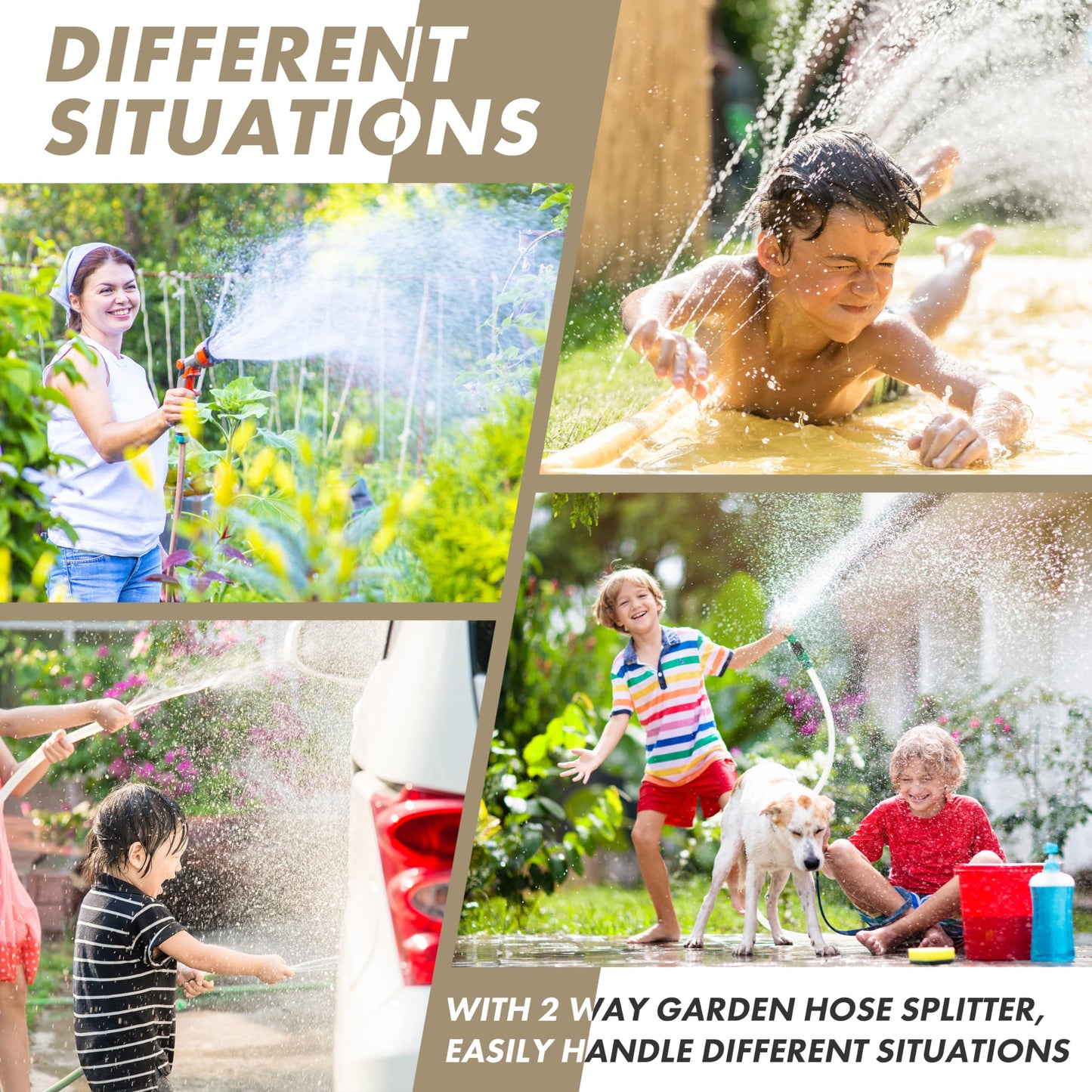 Twinkle Star 3/4 Inch Garden Hose Fitting Quick Connector Male and Female Set, 4 Set, Garden Hose Adapter, Quick Connect Hose Fittings, Garden Hose Connector, Hose Attachment