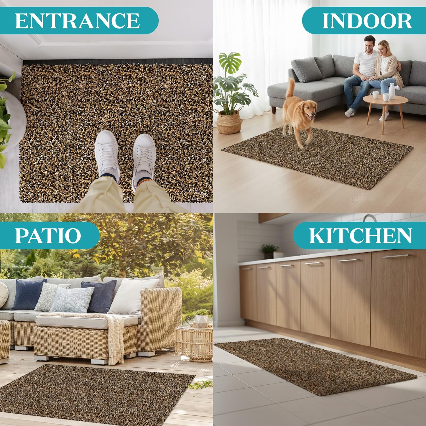 RugMast Premium Microfiber Indoor Door Mat – 20"x30" Washable Entry Mat, Non-Slip, Waterproof Backing, Super Absorbent, Low Profile Entryway Doormat for Indoor Entrance