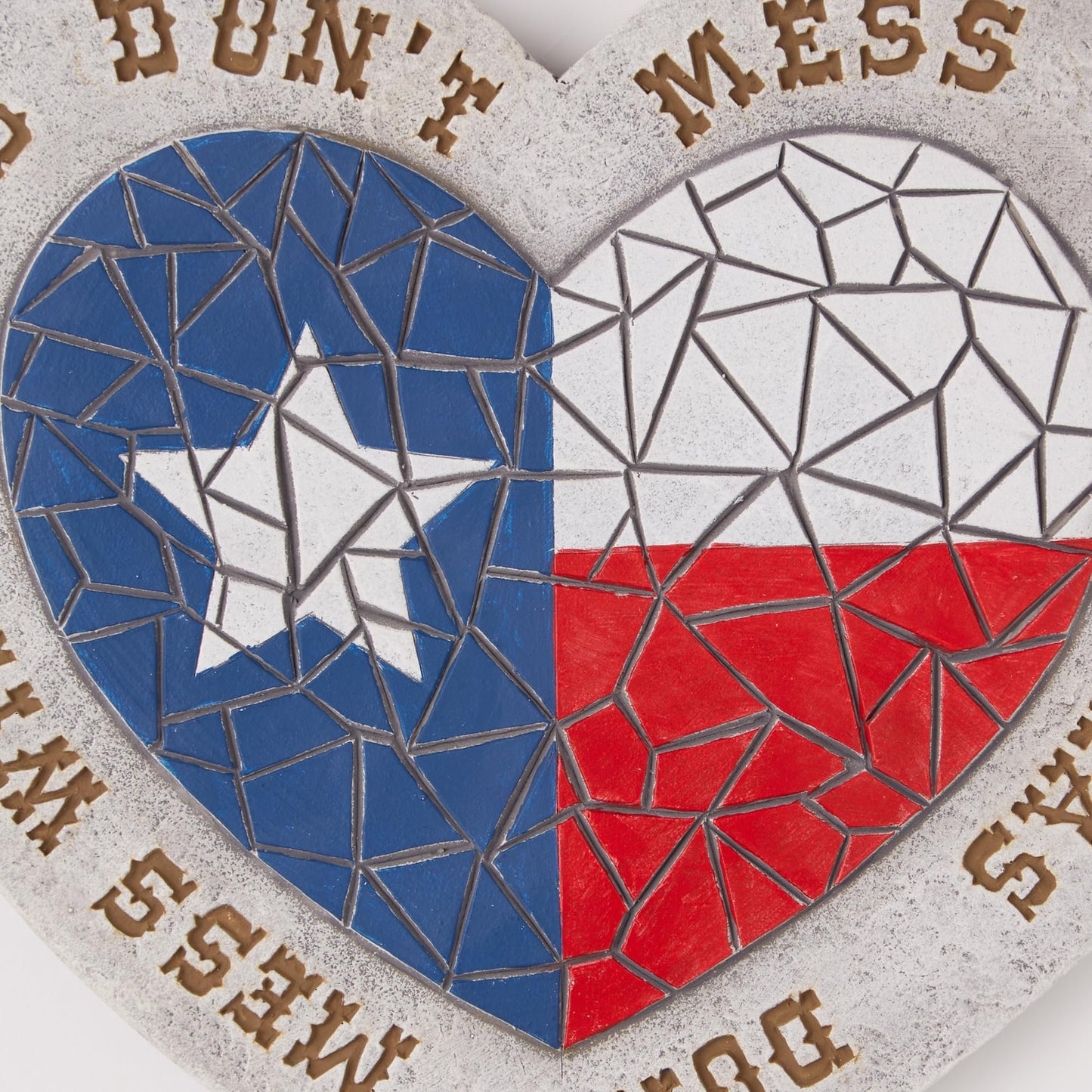 Zingz & Thingz Outdoor Garden Collection Colorful Stepping Stone, 10x10x0.75, Don't Mess with Texas