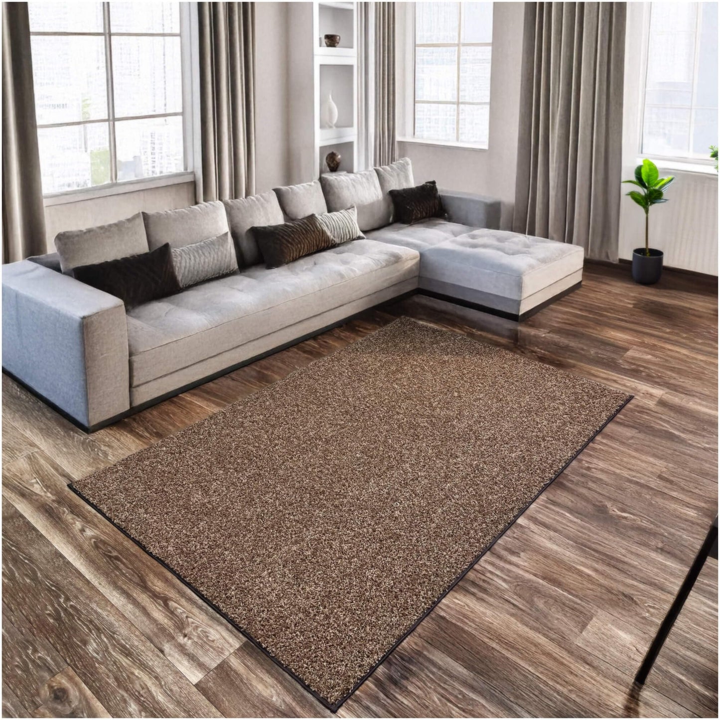 KOECKRITZ Custom Cut-to-Fit Area Rugs Neutral Carpet - Soft Plush Indoor Rugs - Perfect for Living Room, Bedroom, Entryway - Great for Homes, Apartments, Dorms, Kids Room - Sample Rug 6"x 6" Brown