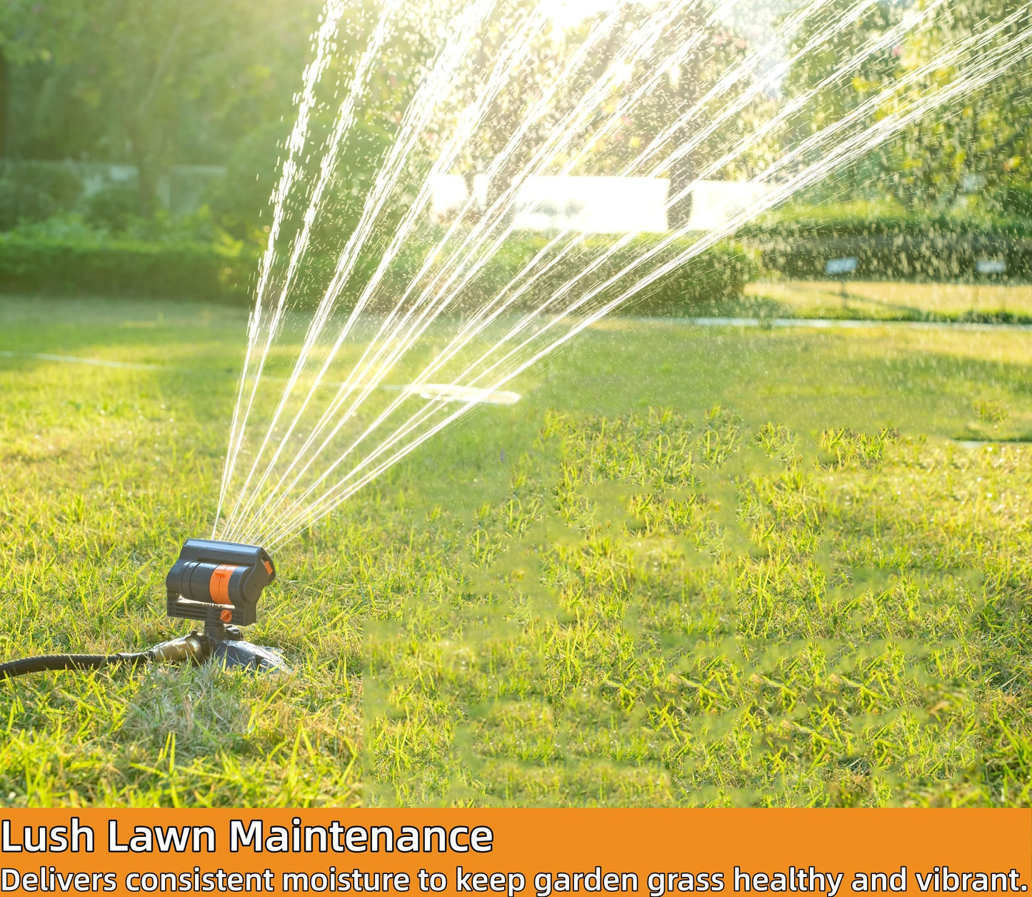 V.C.Formark Upgraded Adjustable Oscillating Sprinkler, 16 Mini Turbine, Wide Area Coverage, Heavy-Duty Triangular Bracket Compatible for Lawn Yard Garden Watering