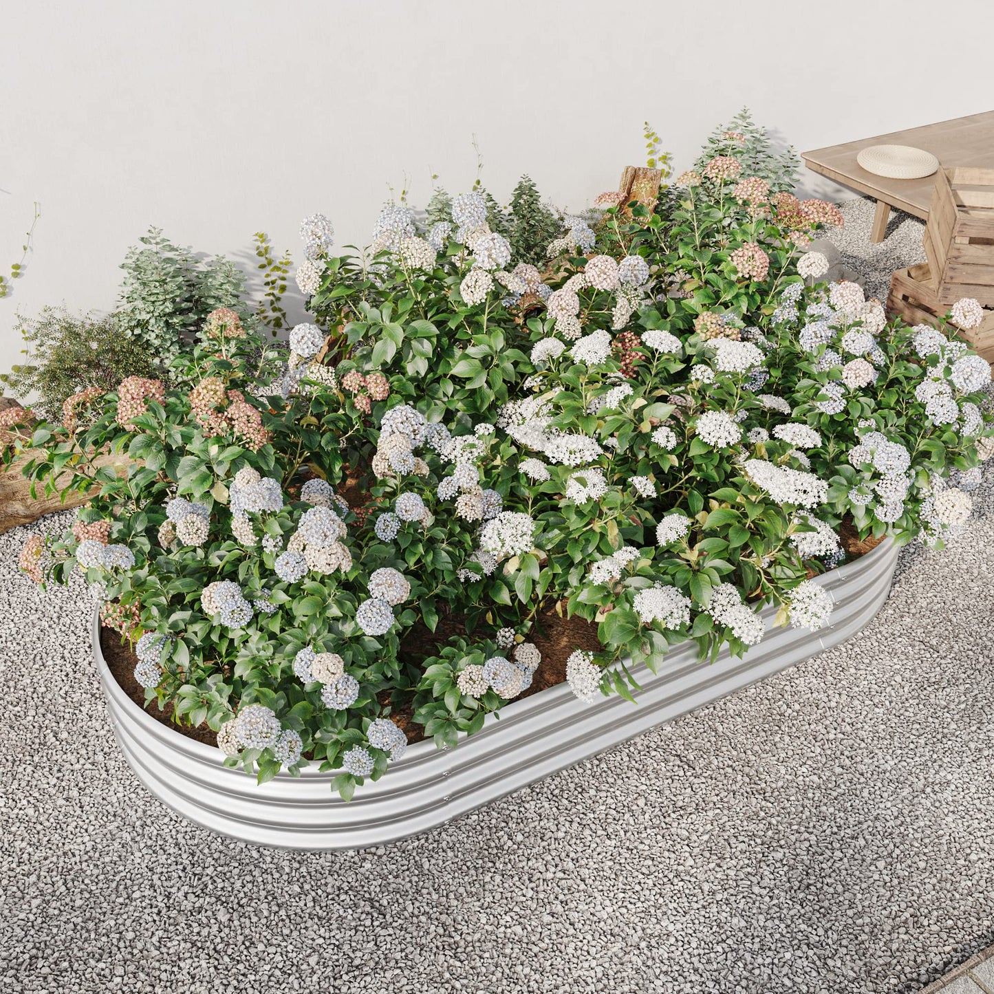 Galvanized Steel Raised Garden Bed 4x2x1ft (48"x24"x12") - Compact Planter Box Kit for Balcony Vegetables & Flowers | Small Space Design | Rust-Proof & 10-Min Assembly