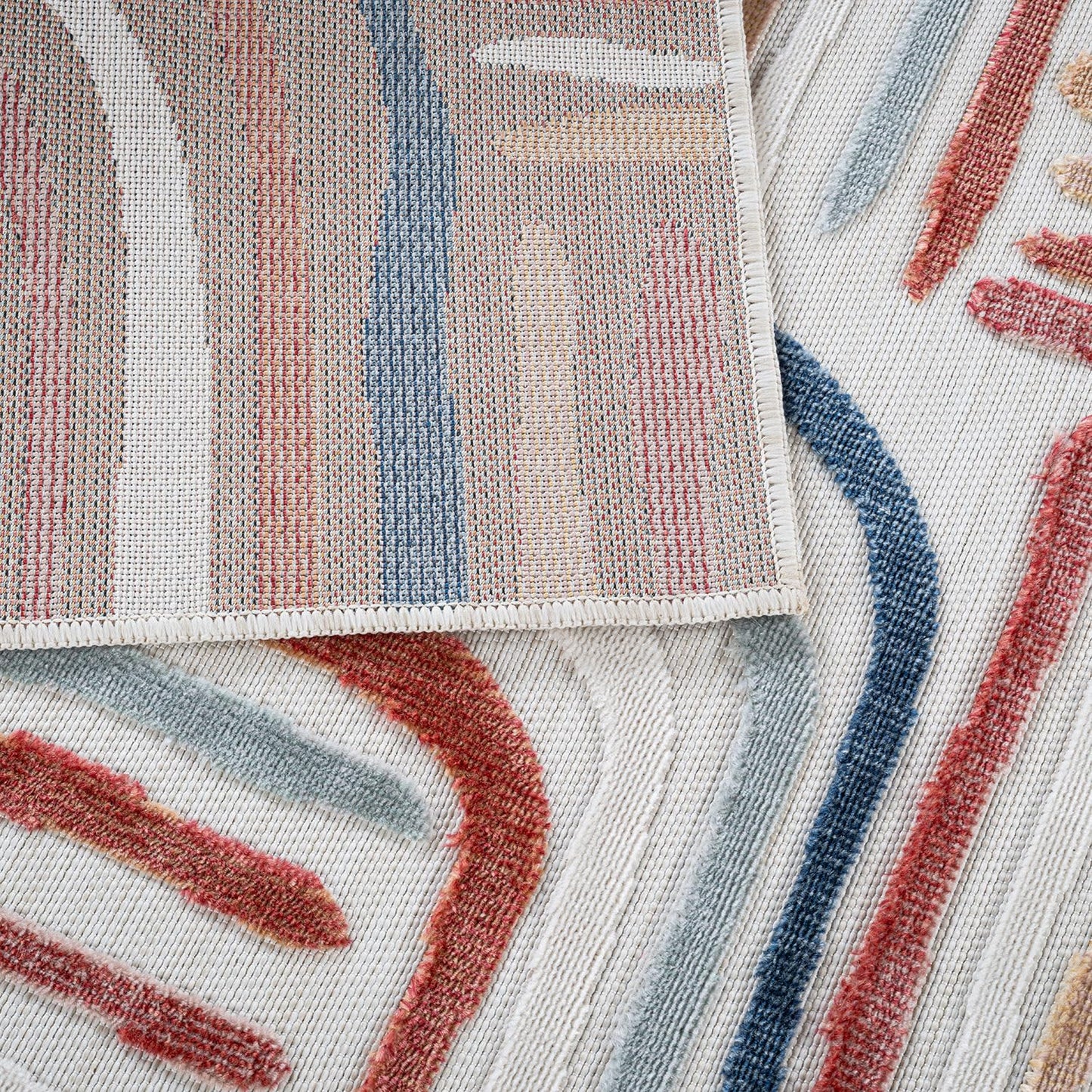 CAMILSON Indoor Outdoor Rug, Multicolor 6x9 Geometric Arch Striped Area Rugs for Patio and Home Areas, Easy-Cleaning Non-Shedding Living Room, Garden and Deck Washable Outside Carpet (6 x 9)