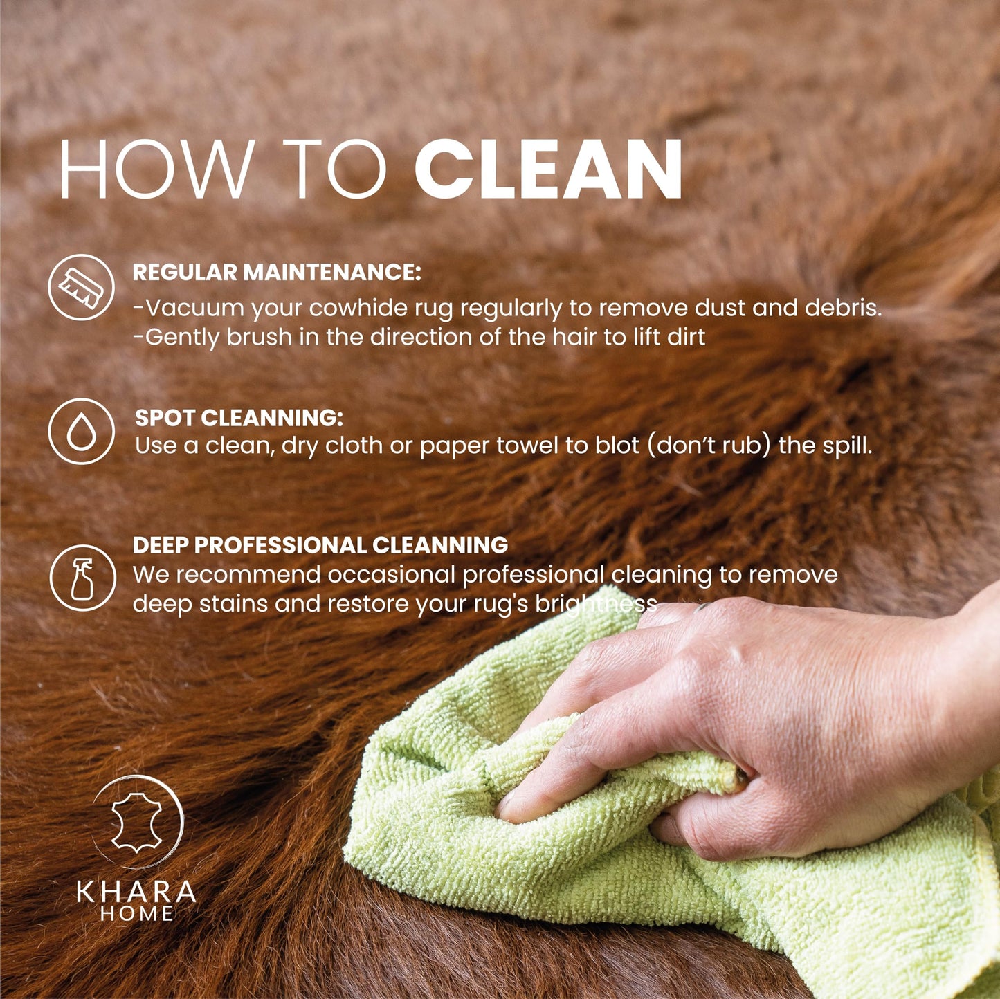 Khara Home Premium 100% Genuine Cowhide Rug Large 5x7 Ft Leather Area Rug for Living Room, Cozy, Unique, and Durable, Western Home Decor – from Argentina (Dark Brindle, 5 x 7)