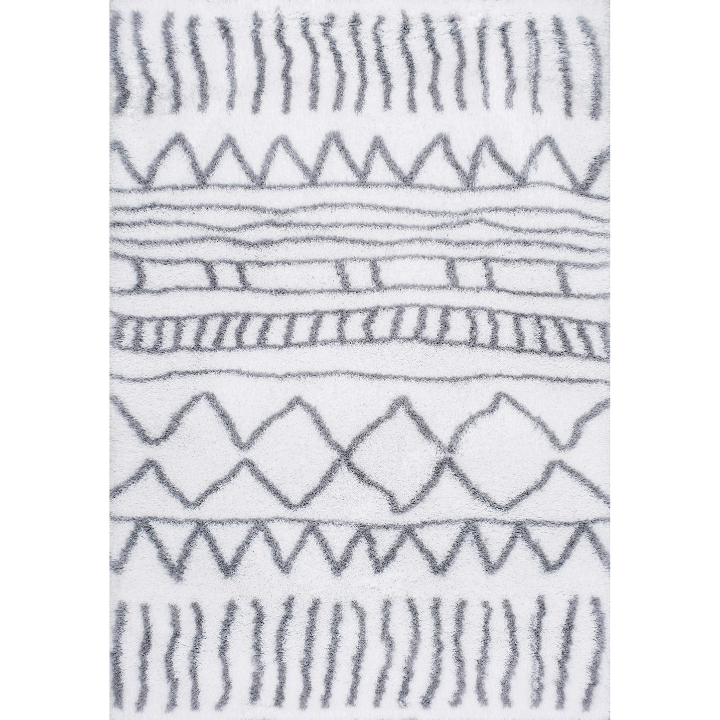nuLOOM Renata Moroccan Shag Area Rug, 5x8, Grey