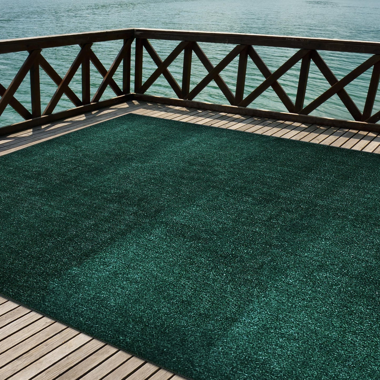 iCustomRug Synthetic Grass Rug – 4 x 20ft Emerald Turf Carpet for Patios, Yards, Boats, Camping – Indoor/Outdoor Use