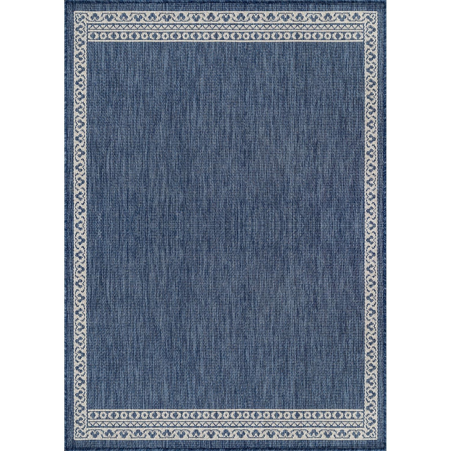 Washable Outdoor Rug 6x9 Modern Area Rugs Outdoor Carpets Bordered Pattern Non Shedding Waterproof Easy Clean Patio Deck Porch Living Room Bedroom Garden RV (6 X 9 Blue)