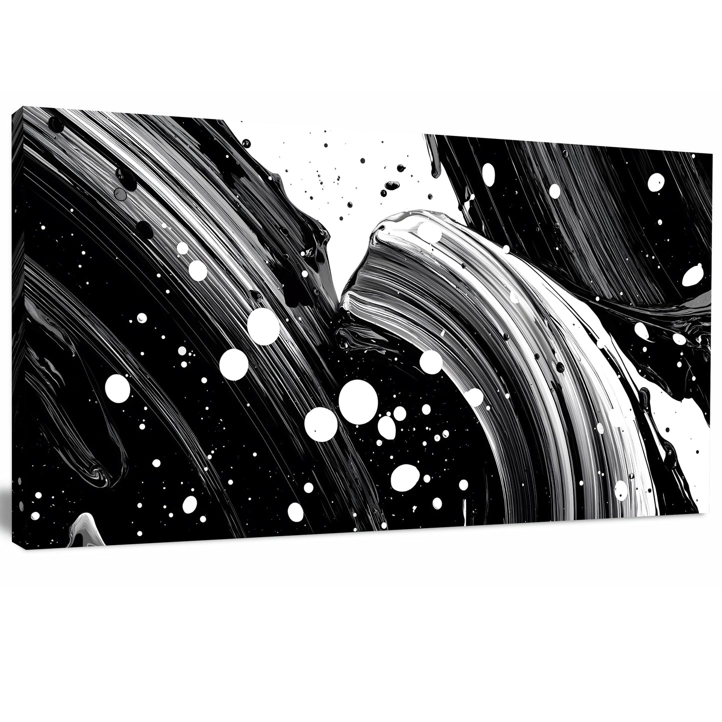 Trogonup Black Abstract Wall Art for Living Room Minimalist White Art Large Artwork for Bedroom Office Modern Canvas Prints Ready to Hang 20x40 Inch