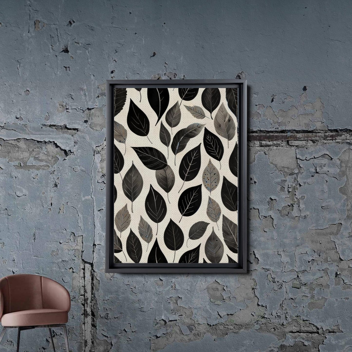 Canvas Print Scandinavian Folk Art Black and Beige Abstract Botanical Wall Art for Scandinavian Home Decor Decor Canvas, Decor