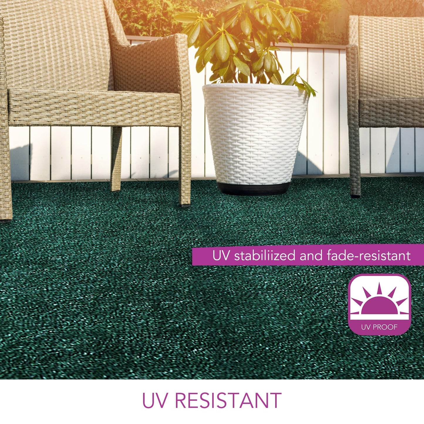 iCustomRug Synthetic Grass Rug – 4 x 20ft Emerald Turf Carpet for Patios, Yards, Boats, Camping – Indoor/Outdoor Use