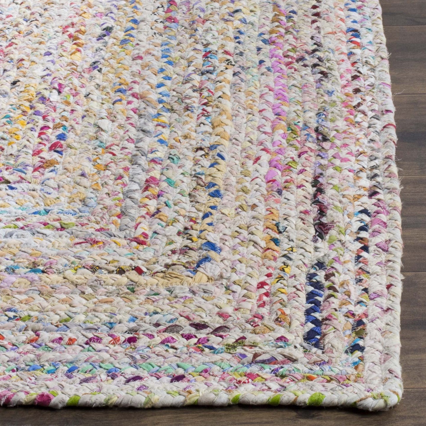 SAFAVIEH Braided Collection Accent Rug - 2' 3" x 5', Ivory & Multi, Handmade Boho Reversible Cotton Ideal for Living Room, Bedroom, Kitchen (BRD210B)