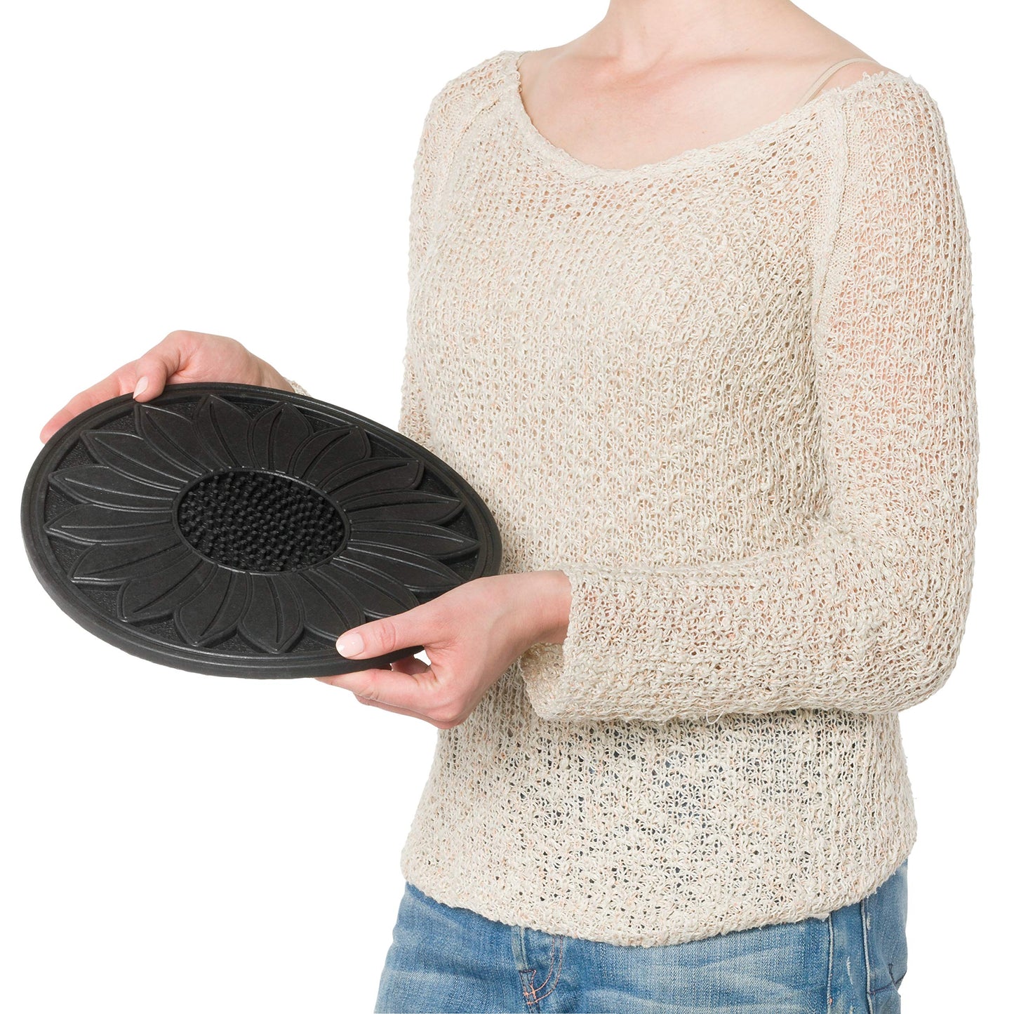 HF by LT Rubber Tree Garden Stepping Stone, 11-3/4 inches, Black, Set of 3
