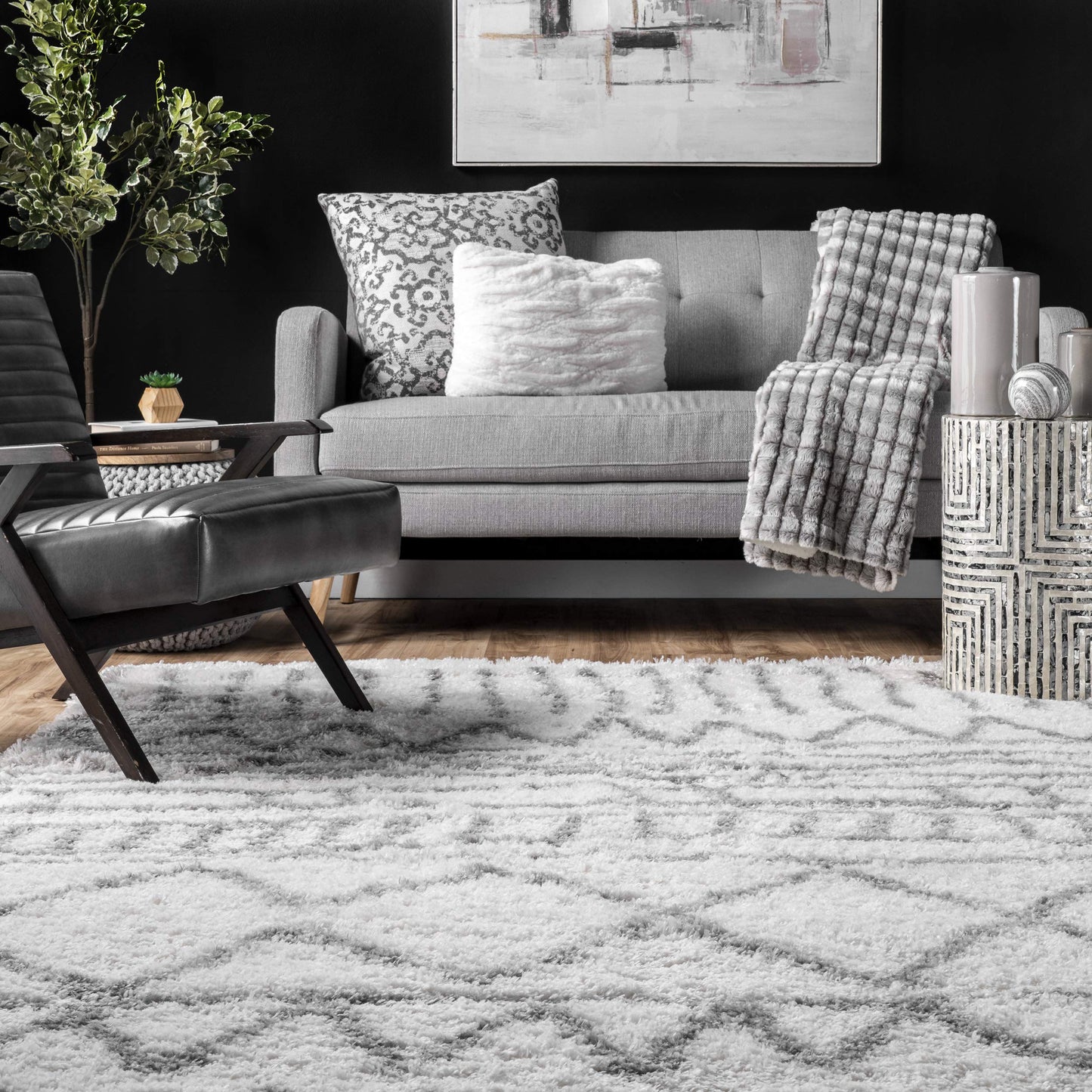 nuLOOM Renata Moroccan Shag Area Rug, 5x8, Grey