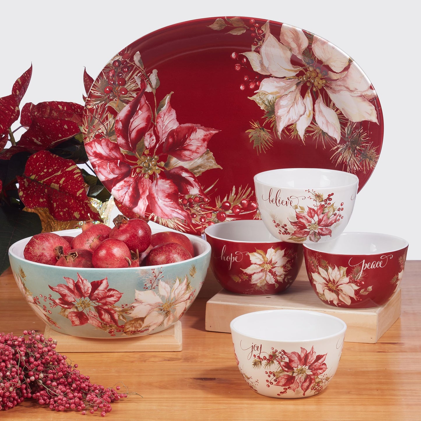 Certified International Winters Joy 16 Piece Dinnerware Set, Service for 4