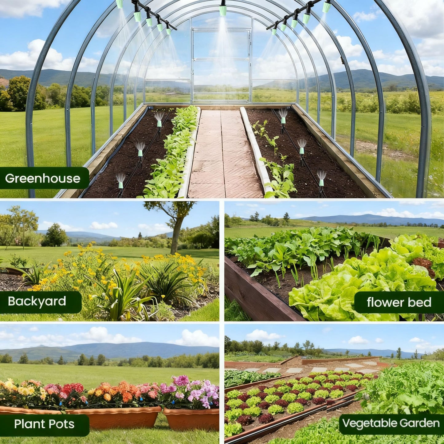 NACNO Drip Irrigation System，1/4" Blank Distribution Tubing Watering Hose, DIY Micro Sprinkler Automatic Plant Waterer for Garden, Greenhouse, Raised Bed, Patio & Outdoor Plants （65FT