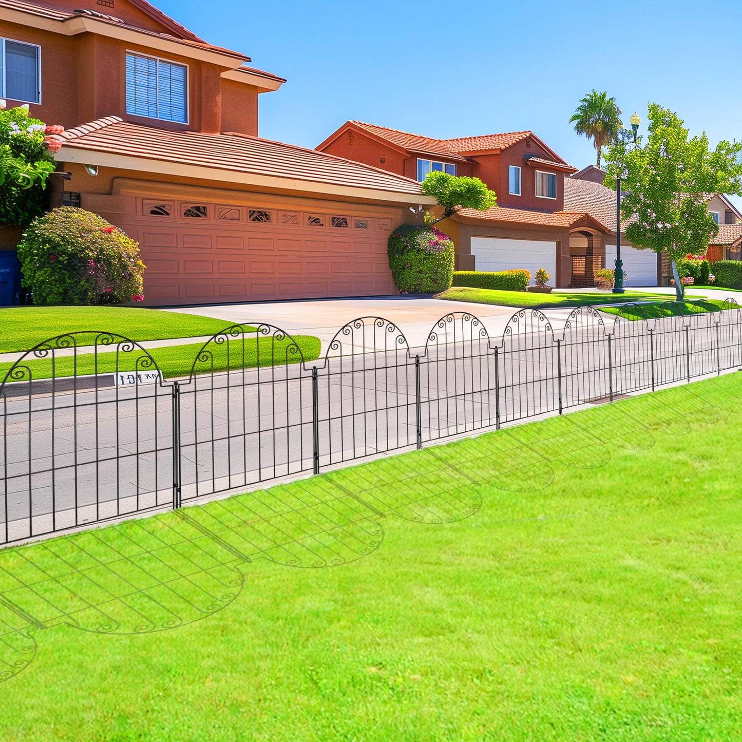 Decorative Garden Fence No Dig Rustproof Metal Fencing Barrier Border for Dog 5 Panels, Garden Fencing for Outdoor Patio Lawn Yard Flower Bed(28 Inches High)