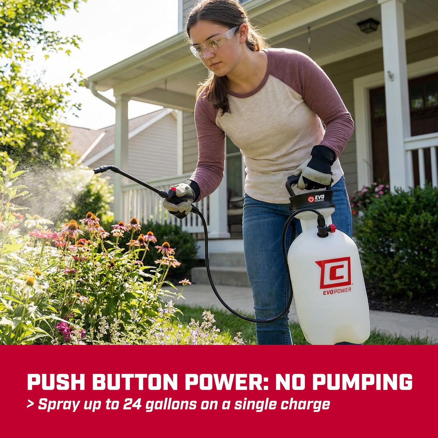 Chapin 28324 Battery Powered Sprayer, No More Pumping, Pressured Autosprayer, 2 Gallon, Lawn, Garden, Anti-Clog Filter, Adjustable Spray Nozzle, Spraying Plants, Watering, Weeds, Fertilizer and Pests