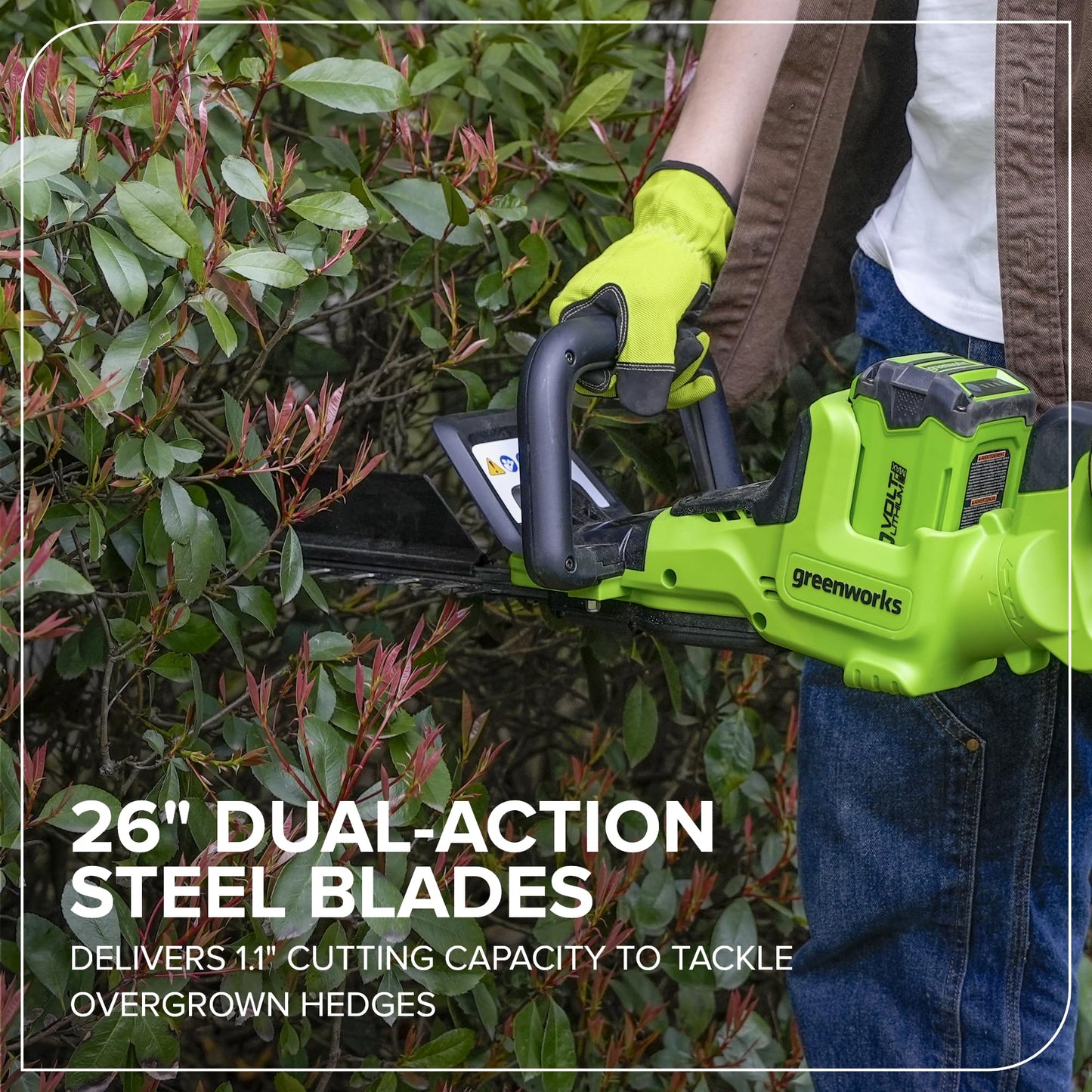 Greenworks 40V 26in Brushless Hedge Trimmer, Tool only