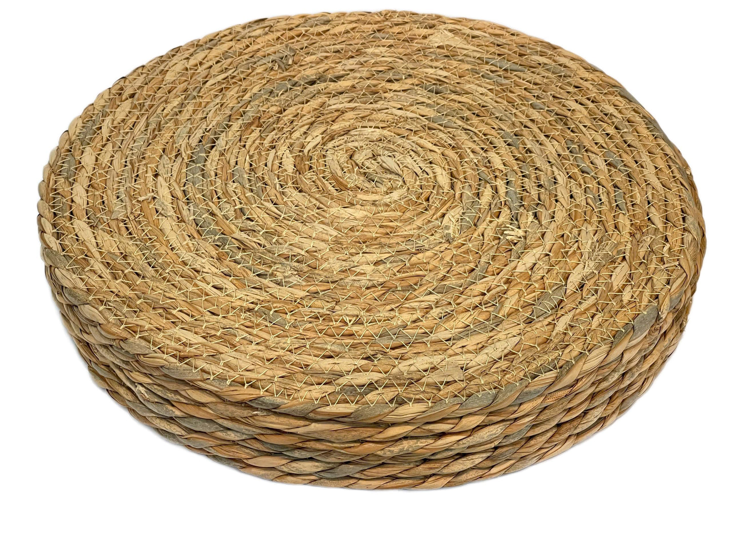 Woven Placemats Set of 6 - Round Rattan Placemats 13" - Place Mats for Dining Tables - Farmhouse Decor - Handwoven Eco-Friendly Cattail - Individuales para Mesa de Comedor