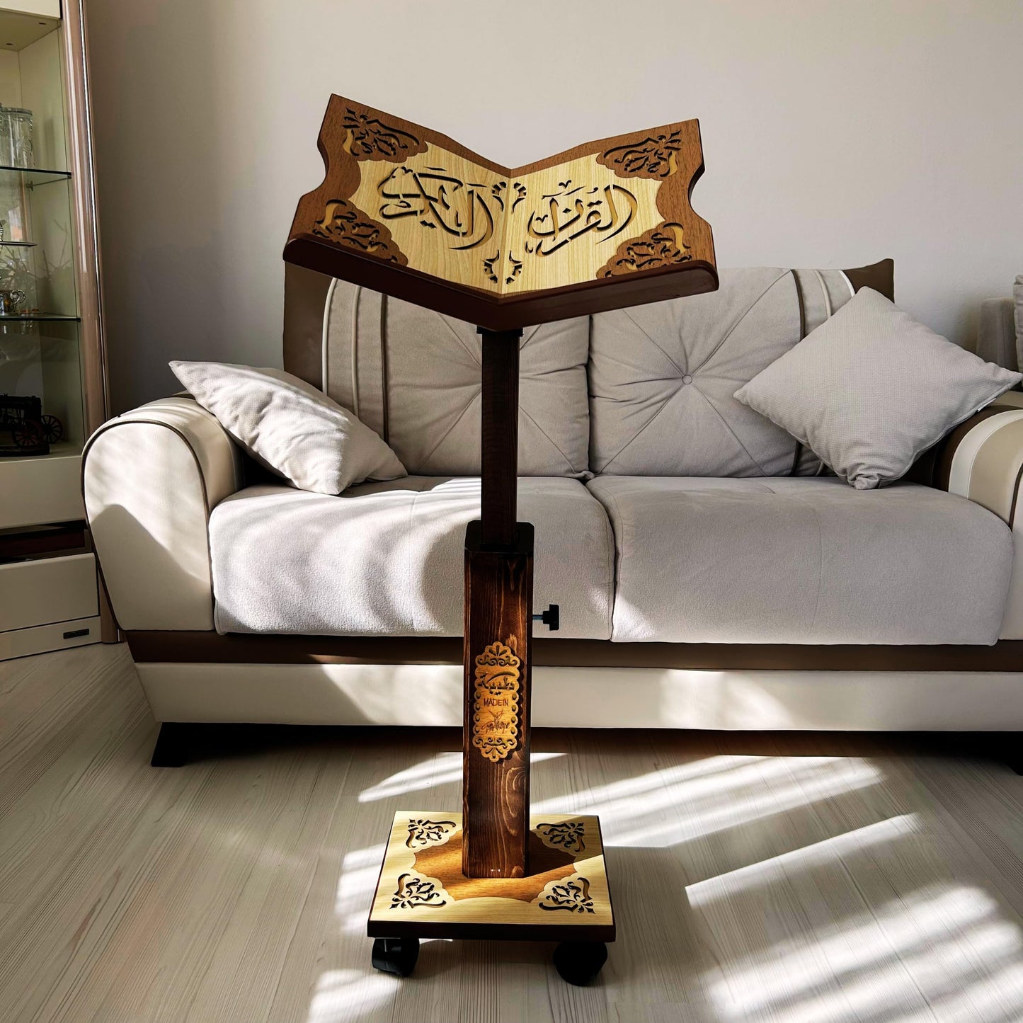 Lux Adjustable Moveable Wooden Book Stand | Quran, Koran Islamic Book Holder | Portable Islamic Book Holder | Reading Desk
