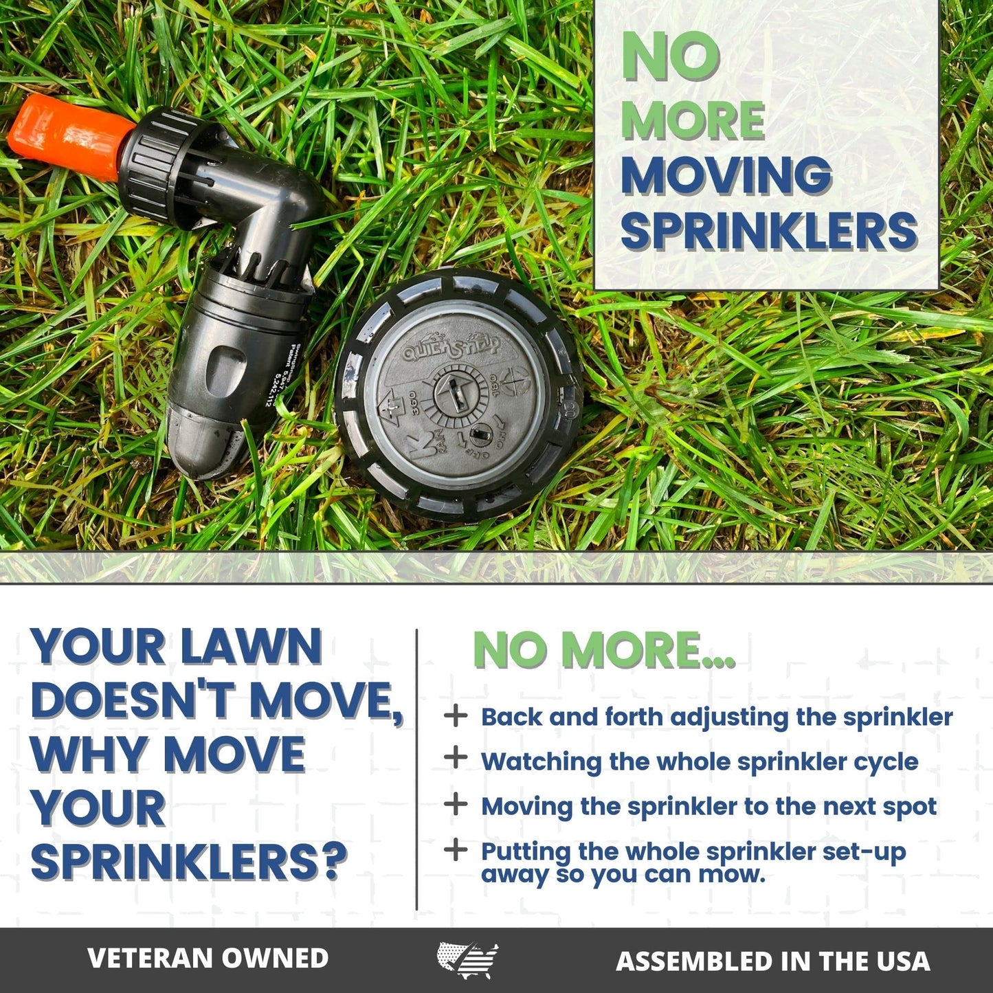 Quick-Snap QSK-745 In-Ground 5-Inch Pop-Up Adjustable Sprinkler 5-Pack With Quick Hose Connectors And Splitters