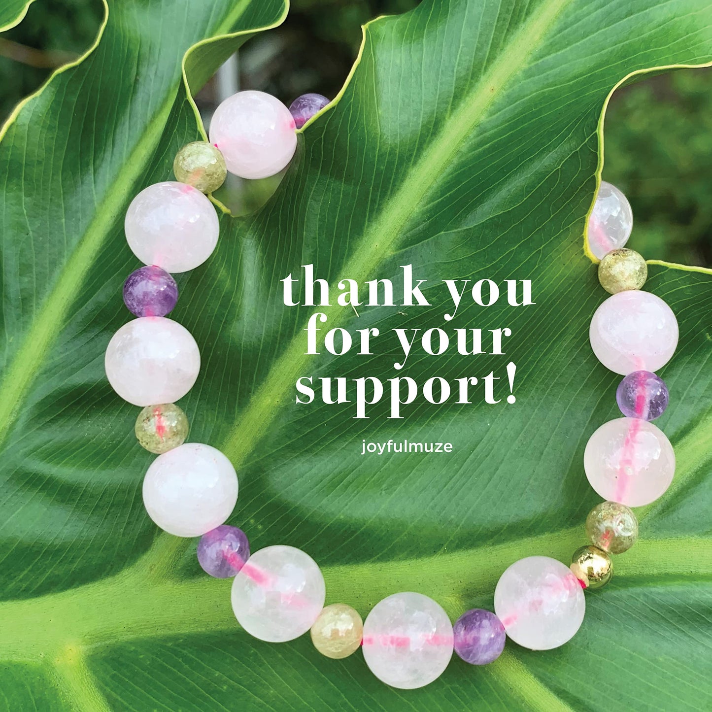 Joyfulmuze Rose Quartz Amethyst Peridot Stretch Bracelet, Natural Energy Crystal Stone Beads, Handmade Gift for Women Men, (Amethyst-Rose Quartz-Peridot)