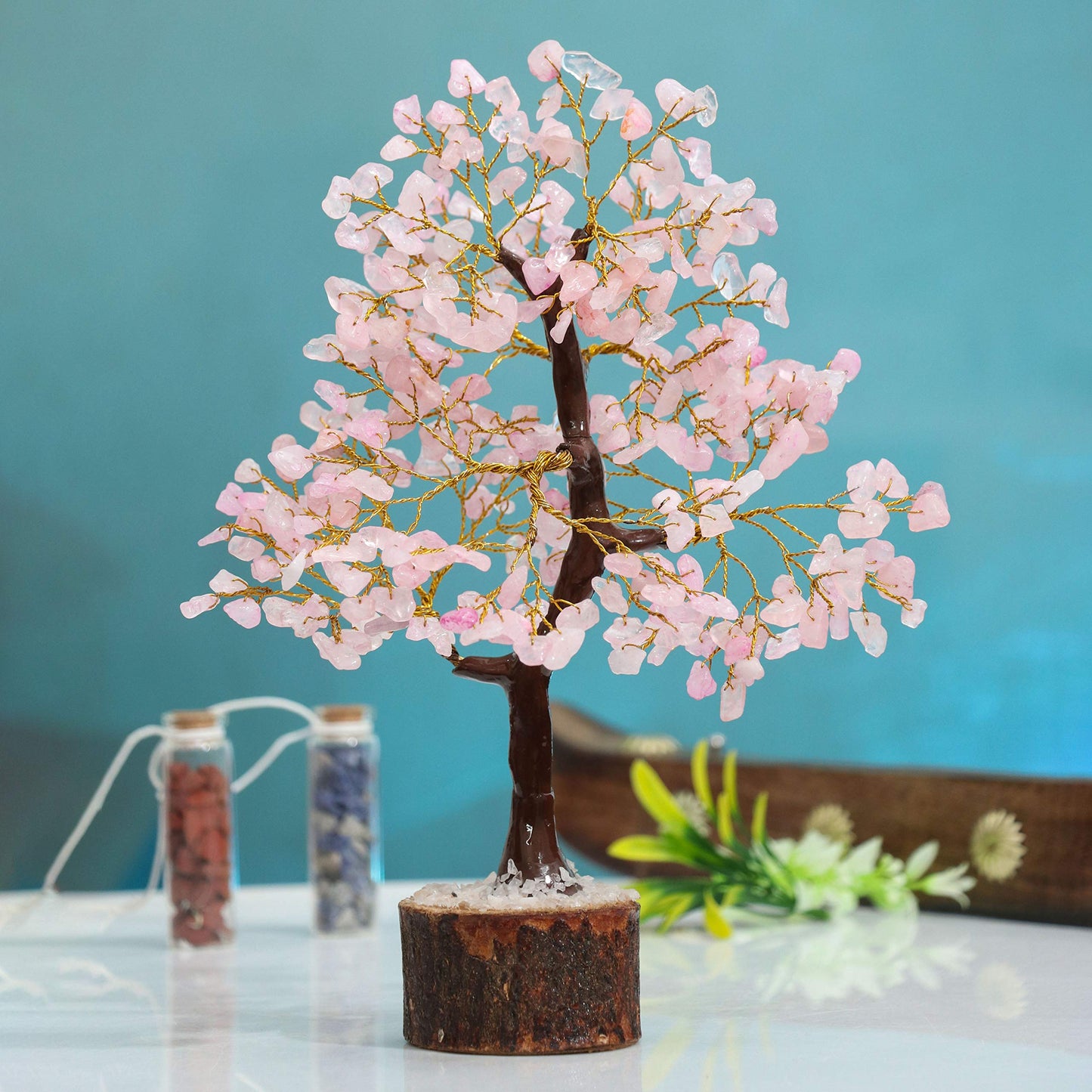Crocon® Rose Quartz Crystal Tree, Birthday Gifts for Women, Mom, Sister & Girlfriend | Pink Room Decor Healing Crystals | House Warming Gifts Unique Spiritual Present Idea for Woman & Men Decoration