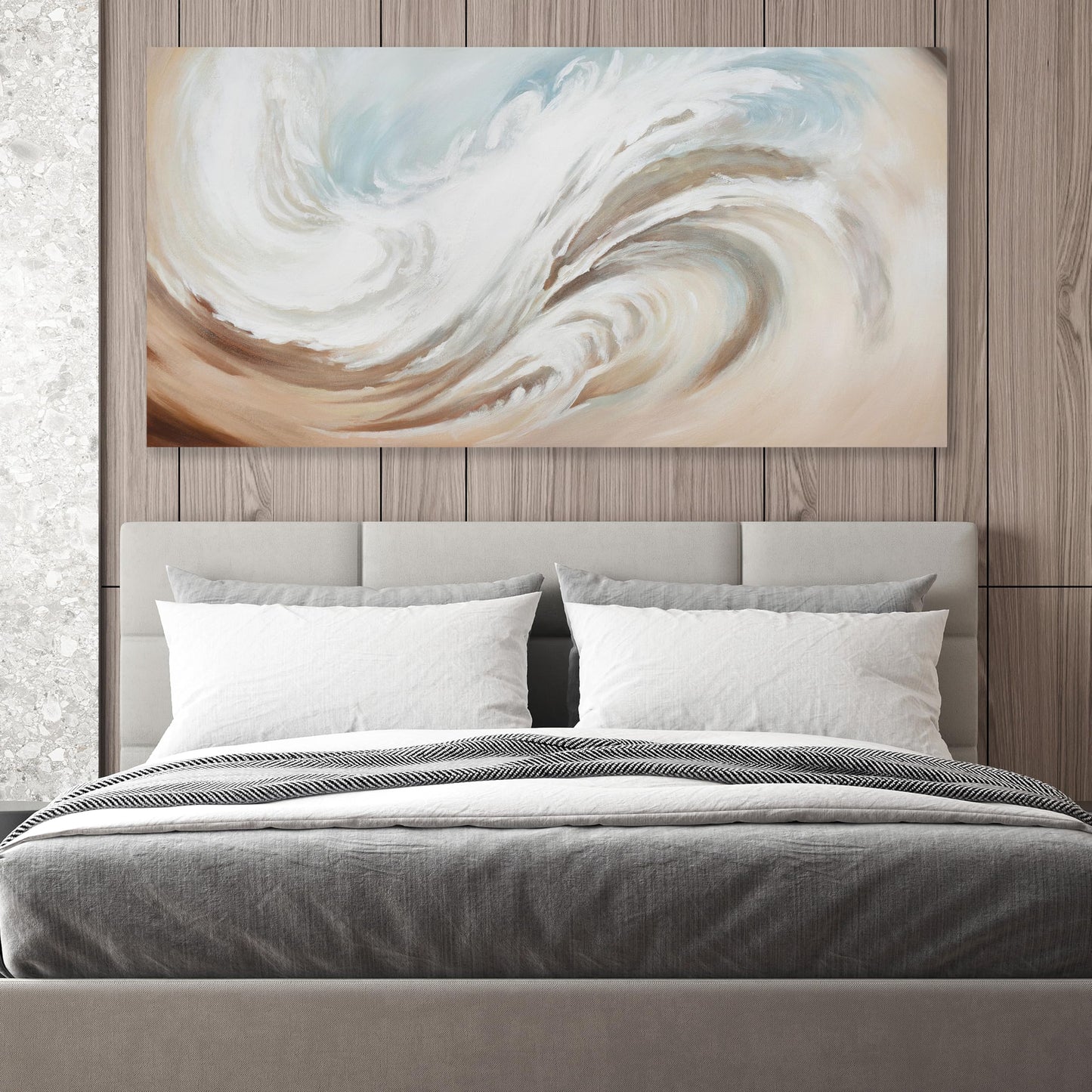 Abstract Wall Art Canvas Wall Paintings Modern Beige Wall Decor Aesthetic Room Decor Wall Art Framed Artwork for Living Room Bedroom Dining Room Home Office Decor 24"x48"