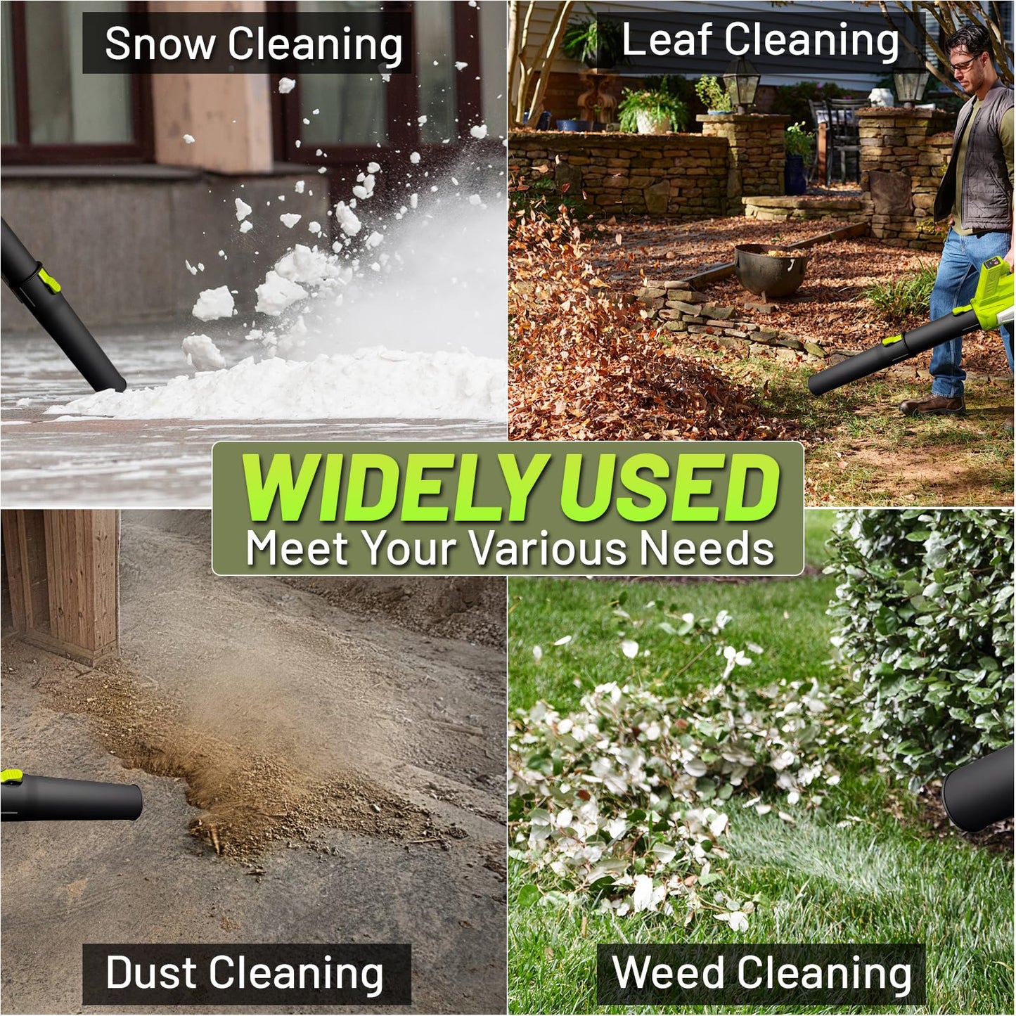 AskAids Cordless Leaf Blower with 2 x 4.5Ah Batteries and Charger, 5 Speed Modes, 1 x Adjustable Shoulder Strap, Lightweight Electric Leaf Blower for Blowing Lawn Care, Garden, Patio Cleaning