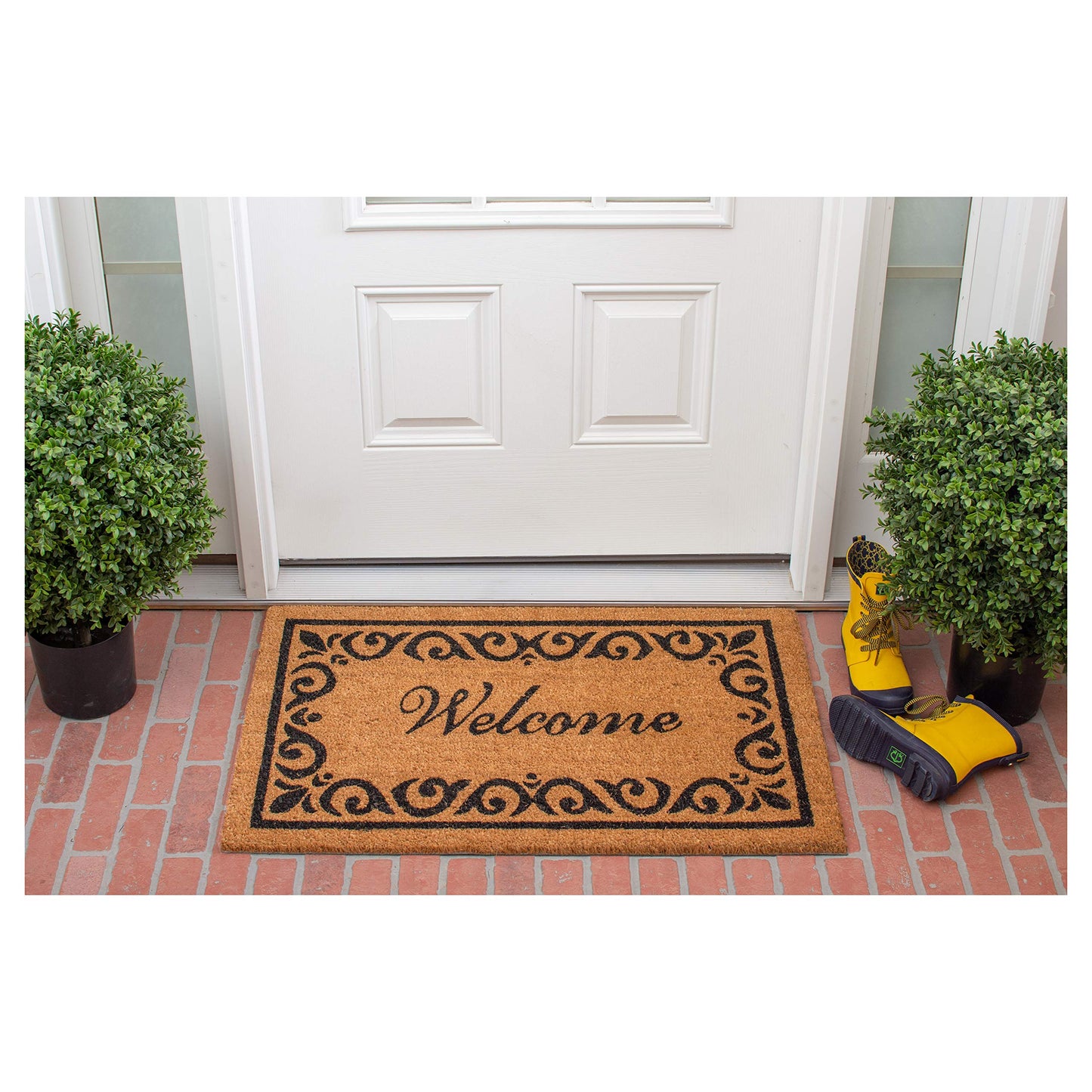 Calloway Mills 102242436 Breaux Welcome Doormat, 24" x 36", Natural/Black