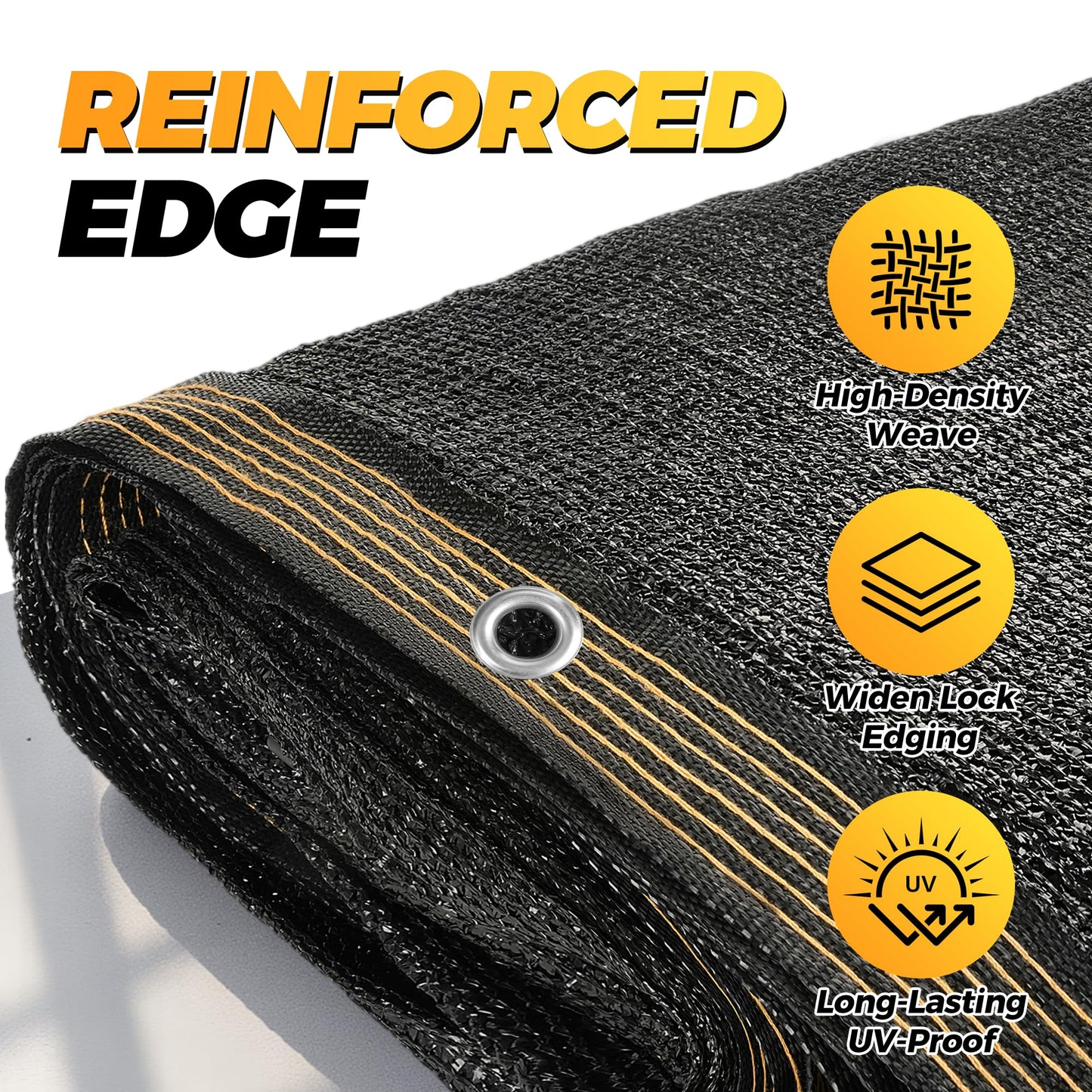 JOJOLEE 70% Sun Shade Cloth, 10x20FT Shade Net Mesh Tarp with Grommets, Black Sunblock Cover for Outdoor Patio Plants, Pergola, Greenhouse, Chicken Coop, Backyard, Balcony